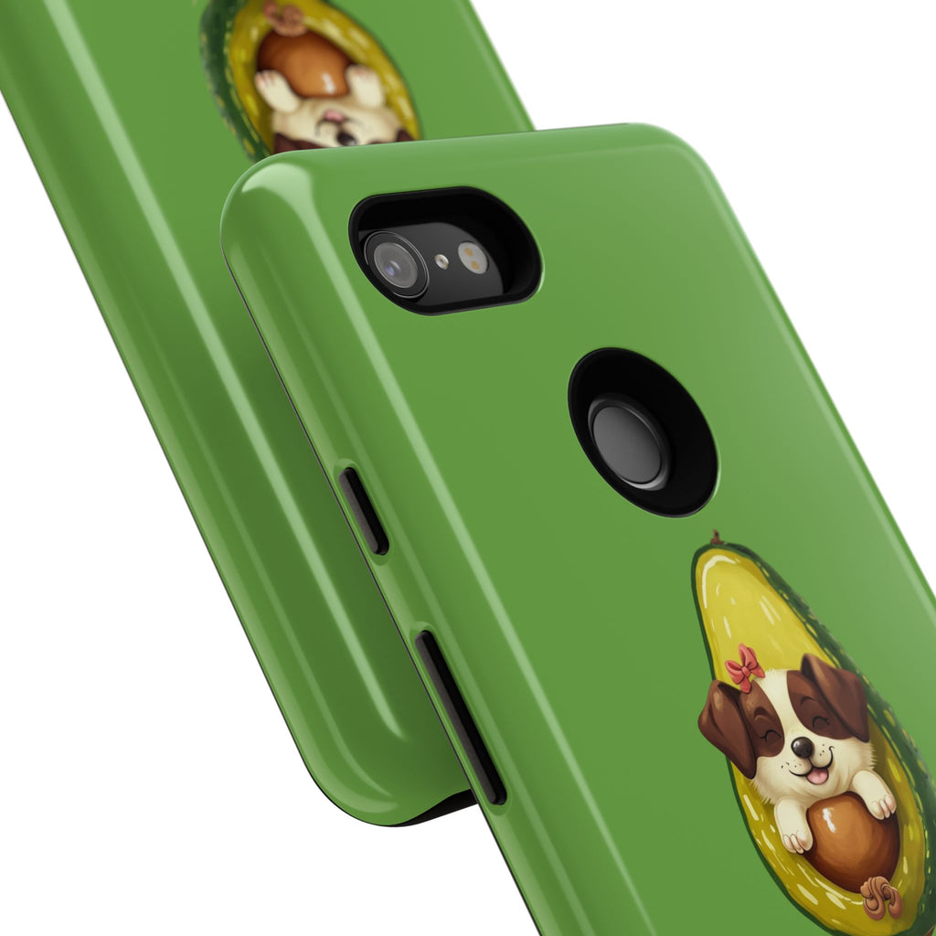 Cute Avocado Dog Phone Case - Pet Lover Gift, Animal Phone Cover, Quirky Accessory, Dog Mom Present, Custom Phone Case