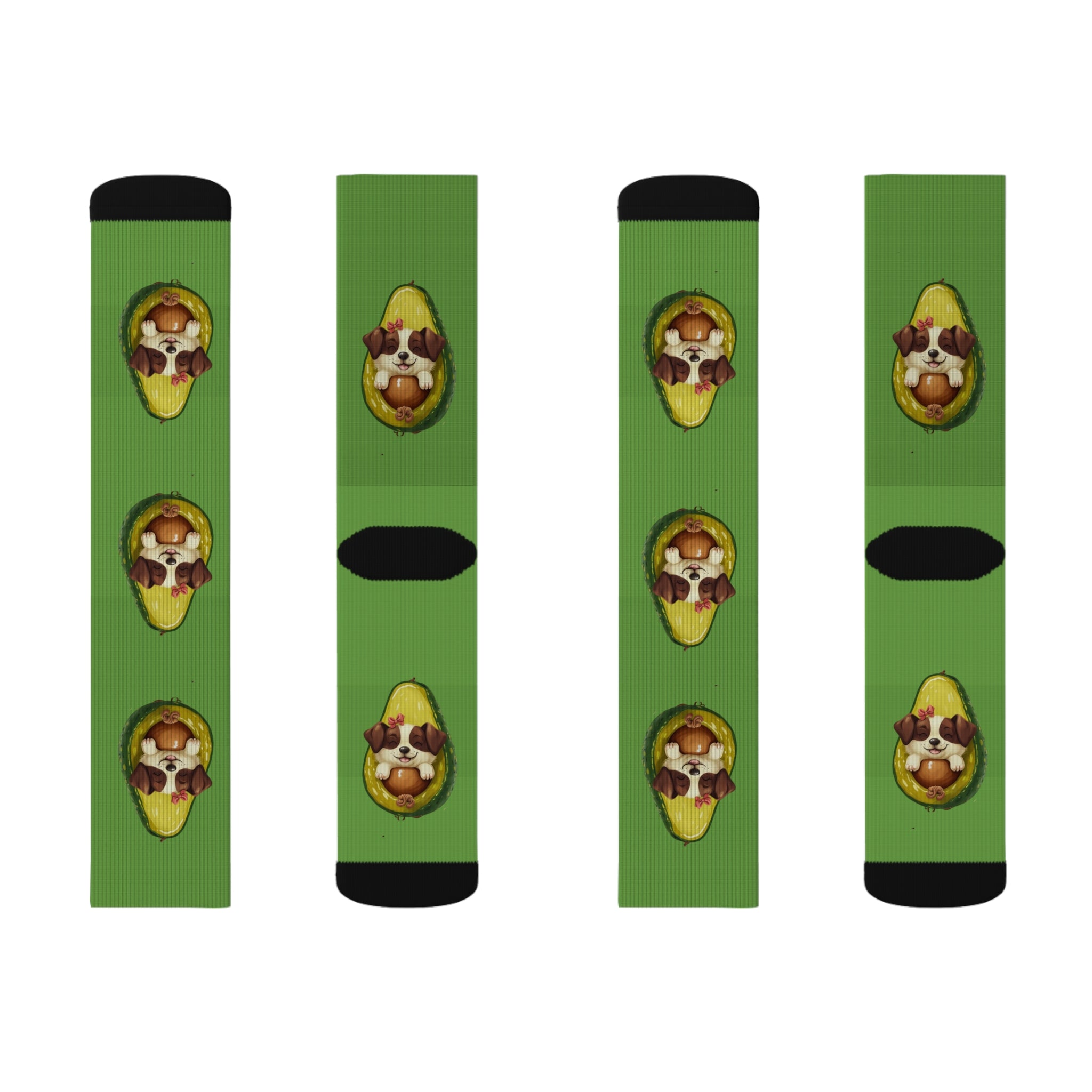 Avocado Dog Sublimation Socks | Fun Gift for  Quirky Fashion Statement, Comfy Home Wear, Unique Birthday Present, Trendy Socks, Bedtime, PJ's