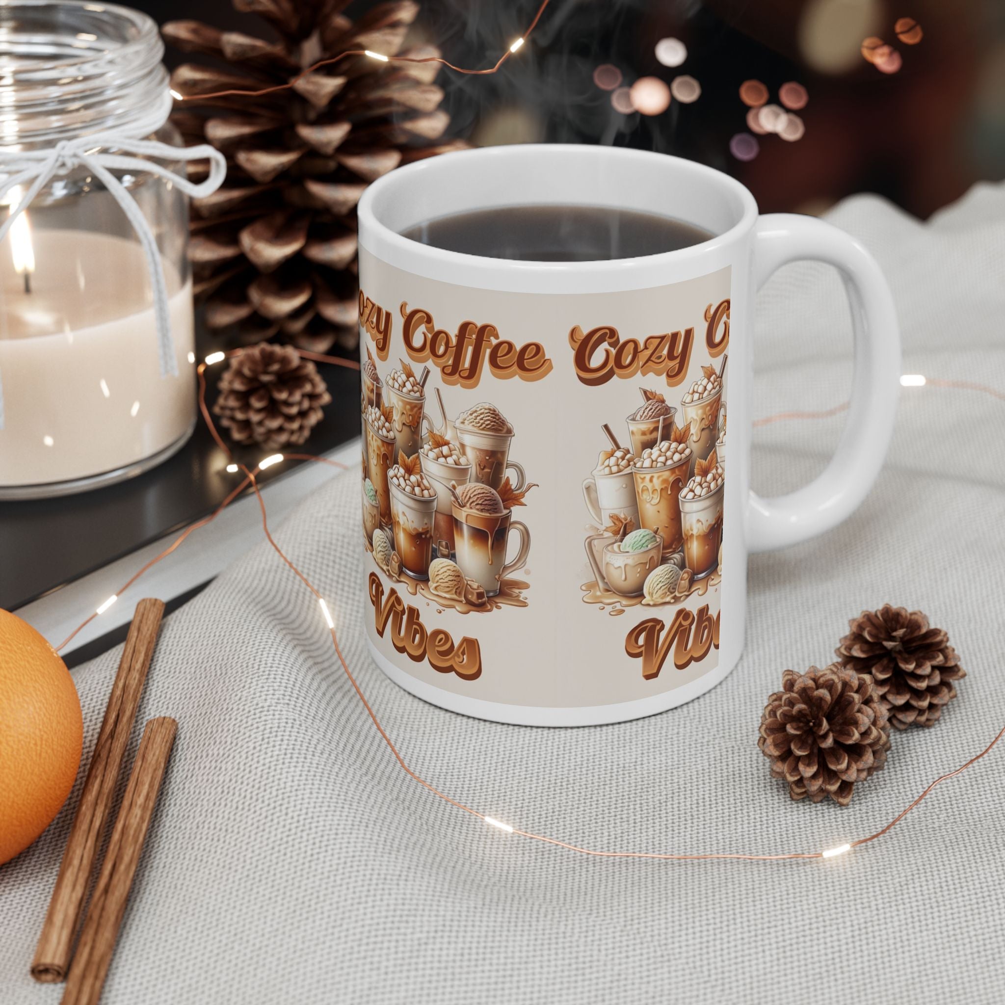 Cozy Coffee Mug - Perfect Gift for Coffee Lovers, Home Decor, Personalized Drinkware, Winter Warmth, Cozy Vibes