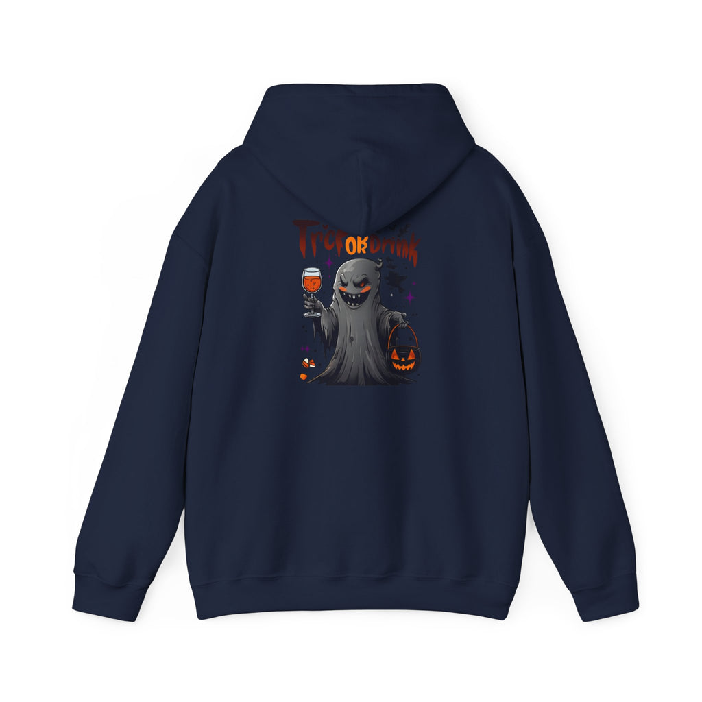 Halloween Trick or Drink Hoodie, Unisex Pullover Sweatshirt, Cozy Fall Apparel, Spooky Season Gift, Halloween Costume Top