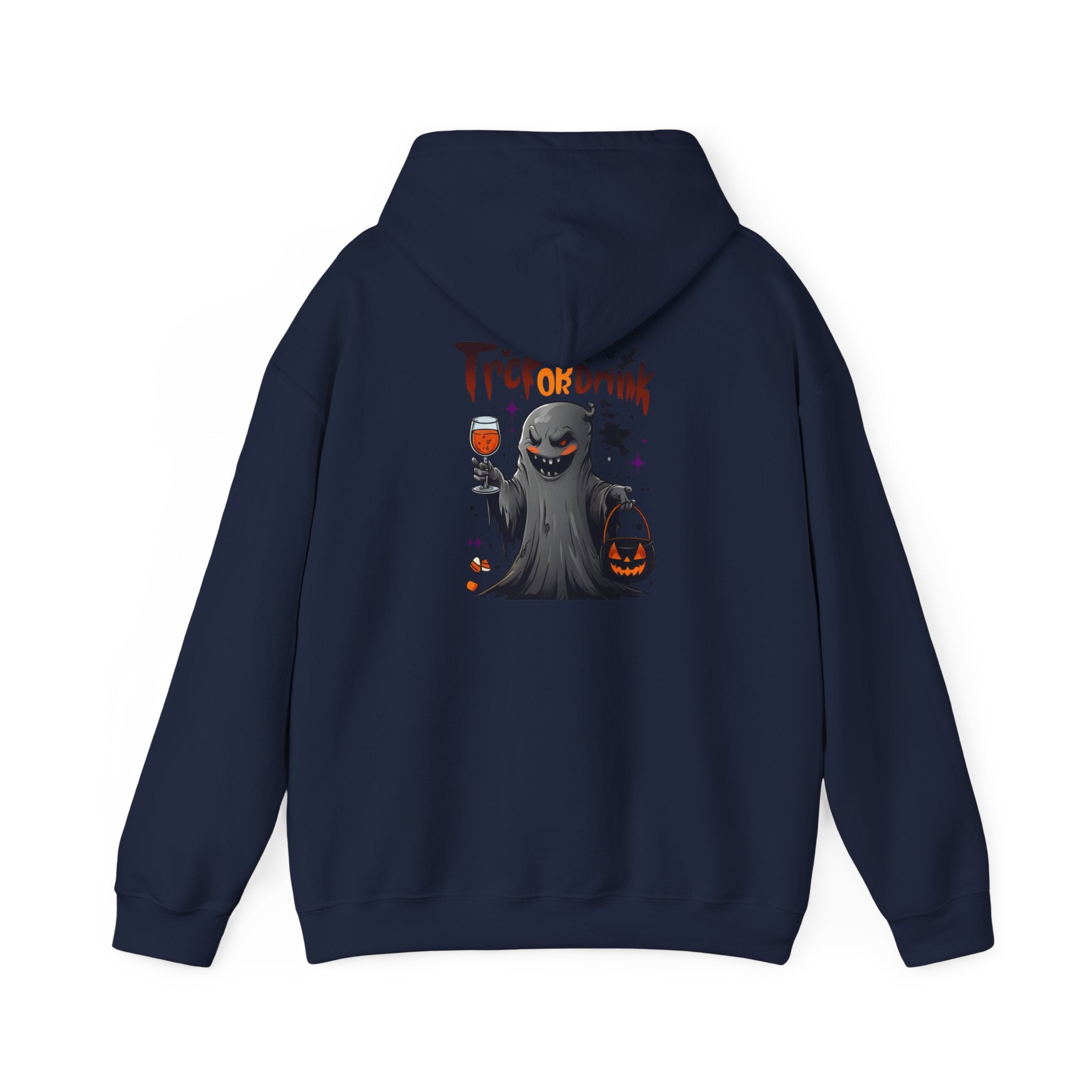 Halloween Trick or Drink Hoodie, Unisex Pullover Sweatshirt, Cozy Fall Apparel, Spooky Season Gift, Halloween Costume Top