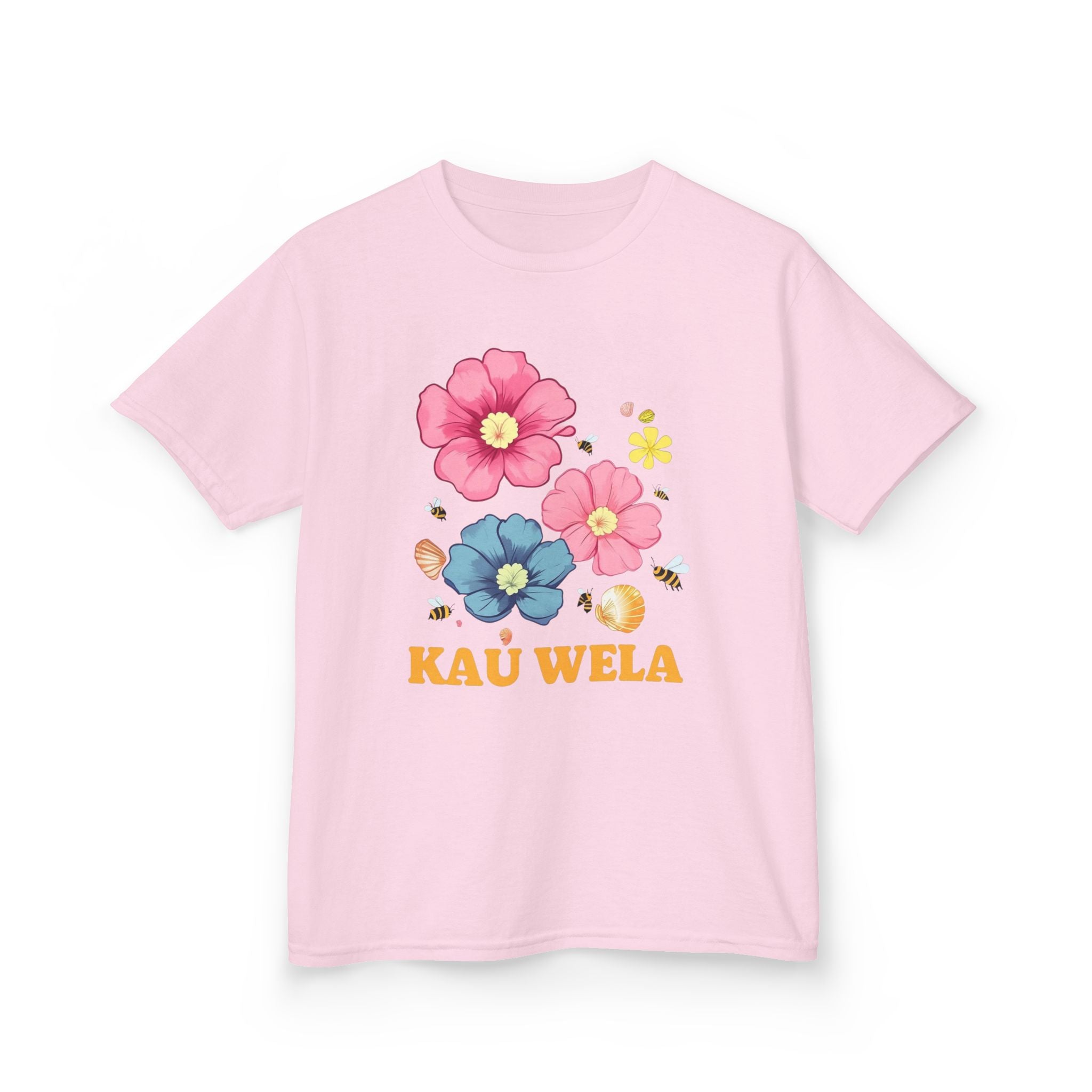 Kids T-Shirt - Summer Flowers Seashells Beach Waves Hawaii