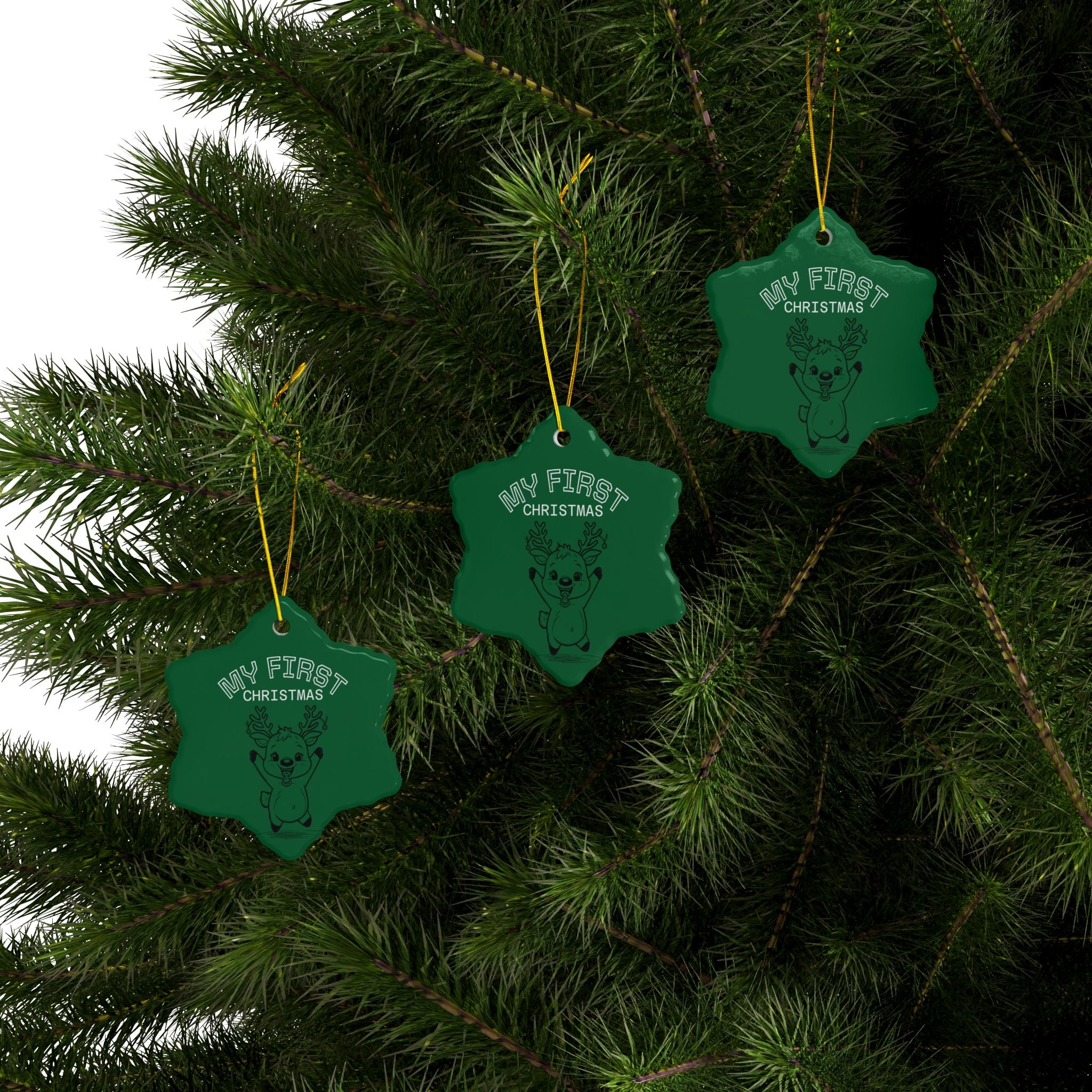 Ceramic Ornaments - Baby's First Christmas Set