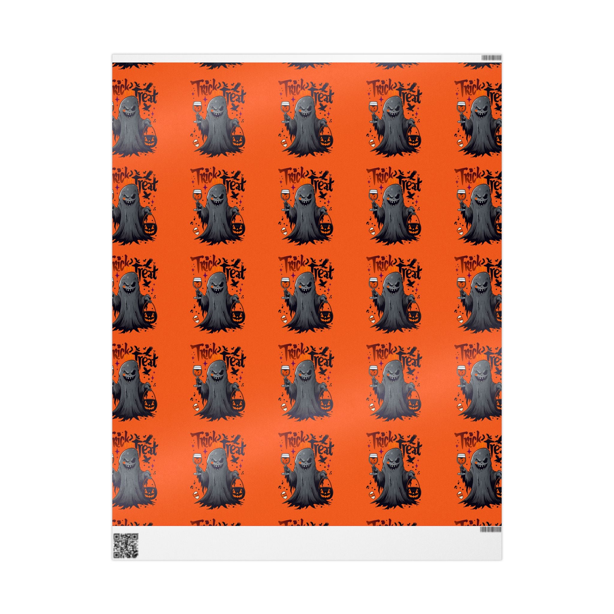 Halloween Wrapping Paper for Unique Gifts, Spooky Decor, Trick-or-Treat, Halloween Party, Ghost Gifts, Festive Packaging, Orange Design