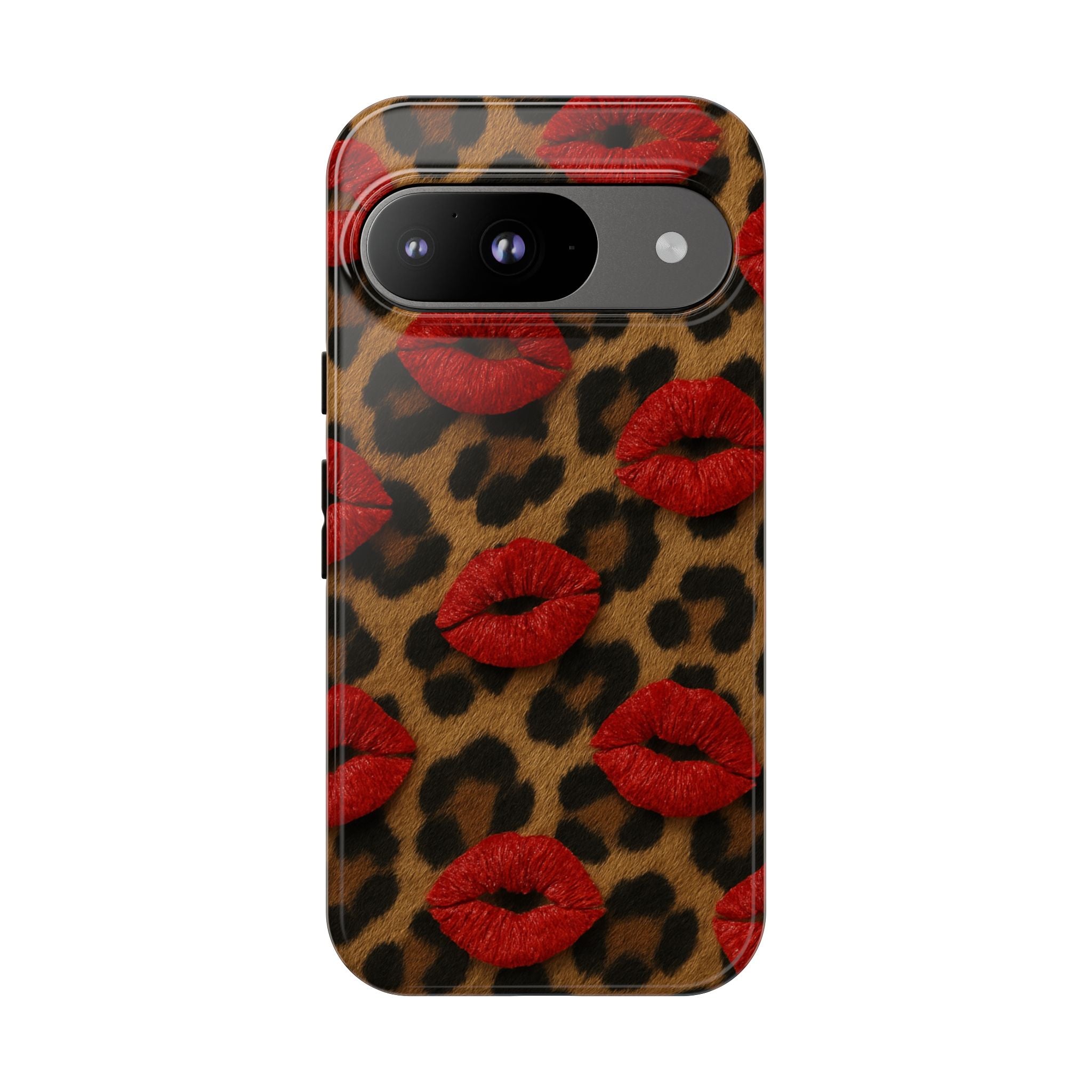 Leopard Kiss Phone Case, Trendy Tough Cases for iPhone, Fashionable Phone Accessory, Stylish Gift for Her, Birthday Present