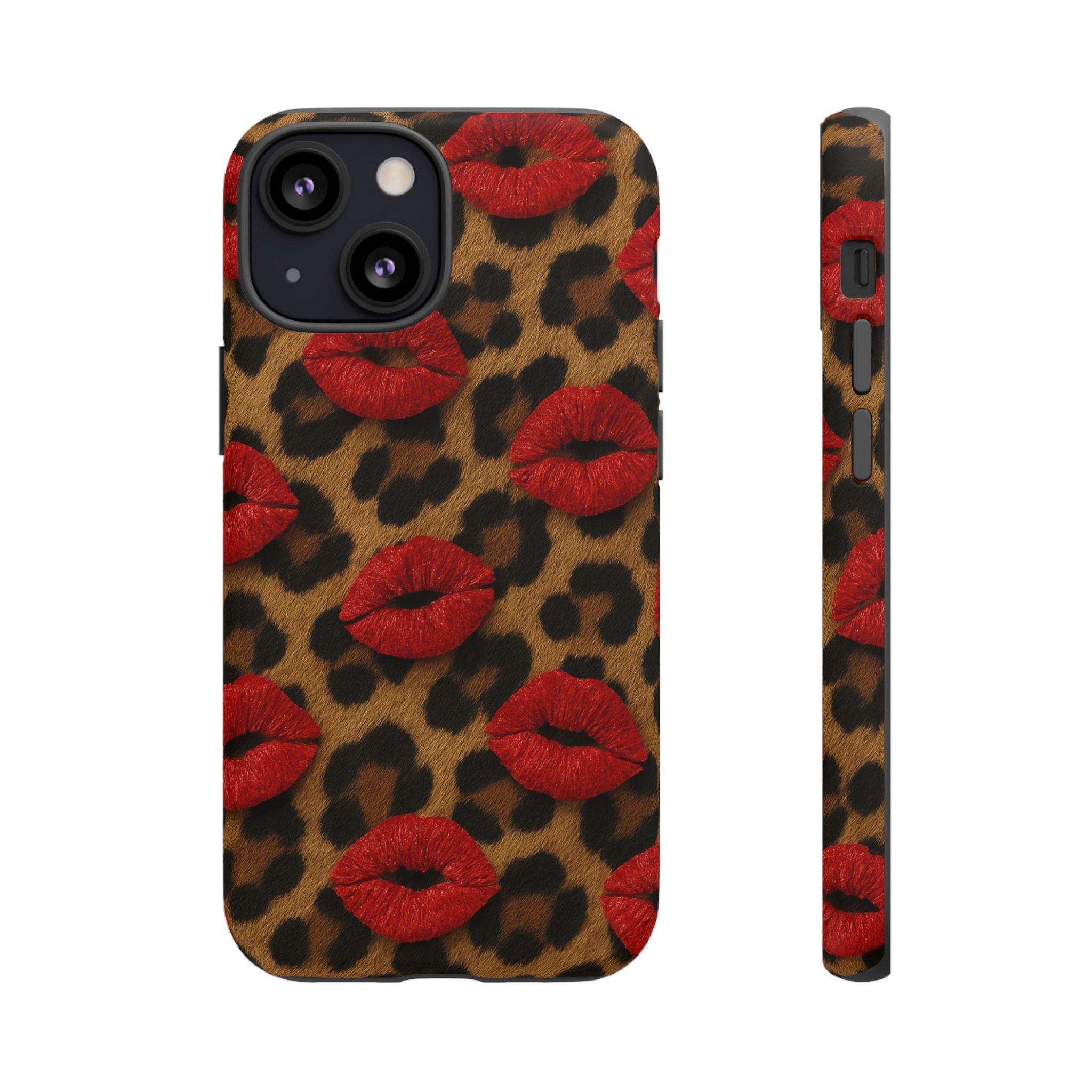 Leopard Kiss Phone Case, Trendy Tough Cases for iPhone, Fashionable Phone Accessory, Stylish Gift for Her, Birthday Present