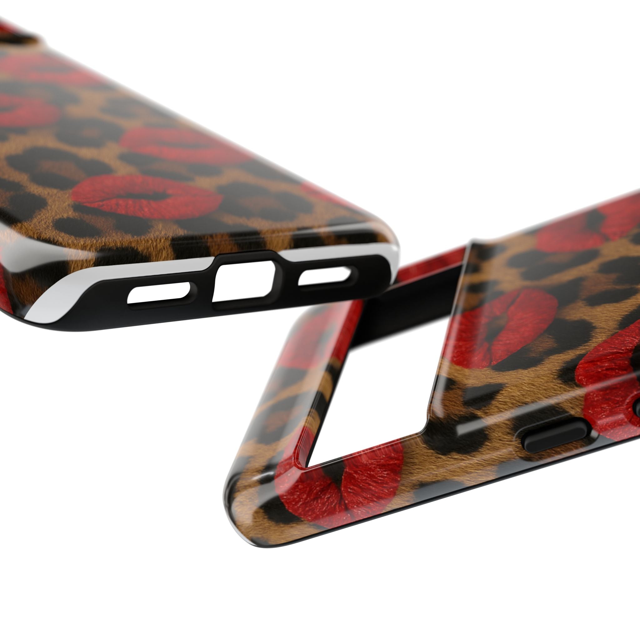 Leopard Kiss Phone Case, Trendy Tough Cases for iPhone, Fashionable Phone Accessory, Stylish Gift for Her, Birthday Present