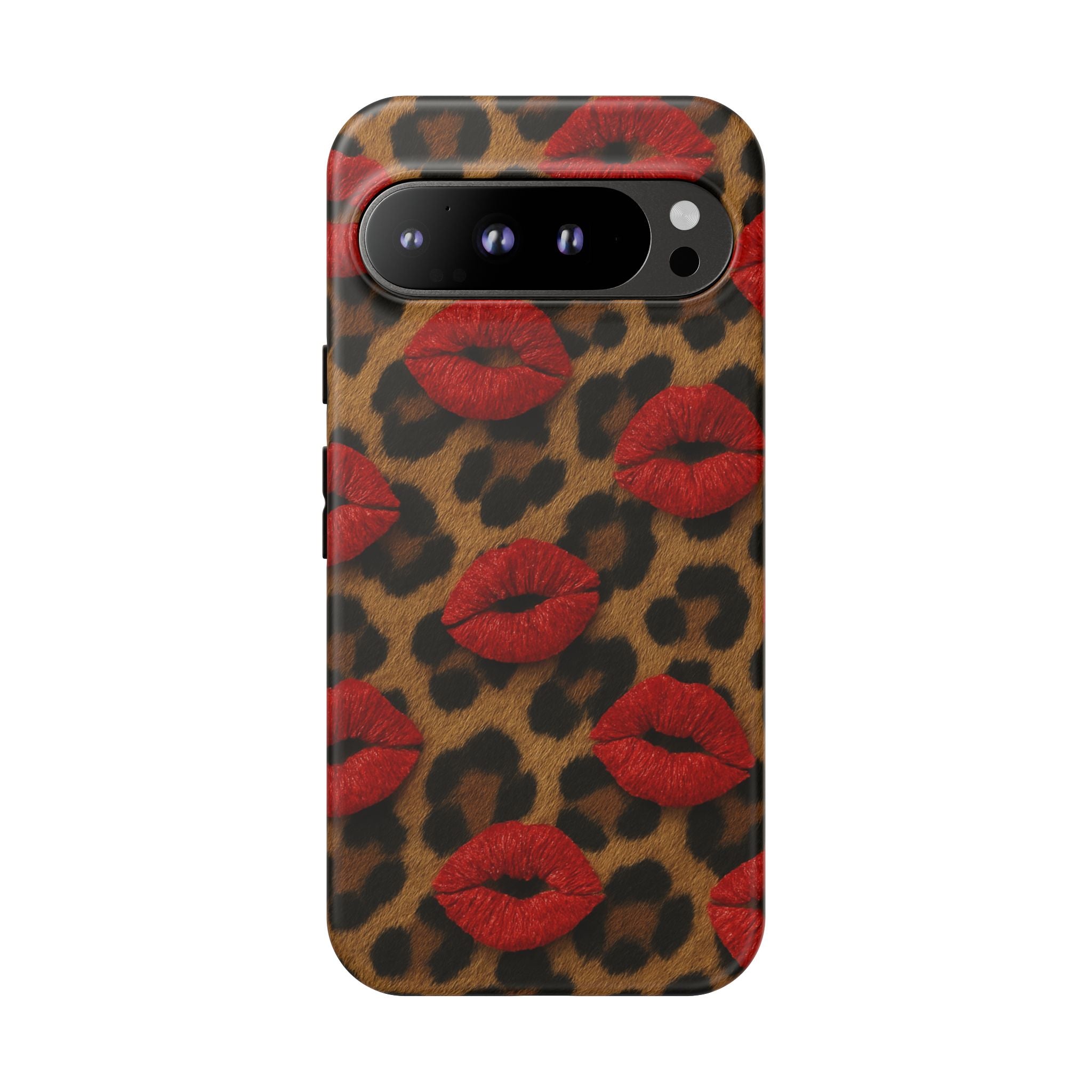 Leopard Kiss Phone Case, Trendy Tough Cases for iPhone, Fashionable Phone Accessory, Stylish Gift for Her, Birthday Present