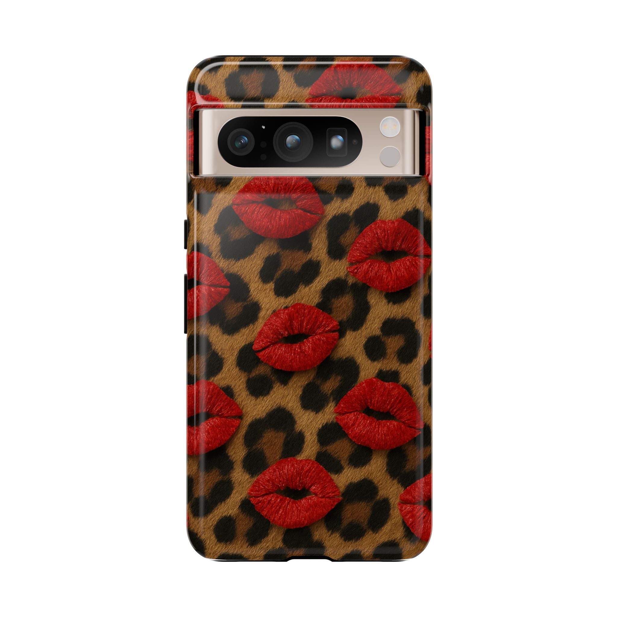 Leopard Kiss Phone Case, Trendy Tough Cases for iPhone, Fashionable Phone Accessory, Stylish Gift for Her, Birthday Present