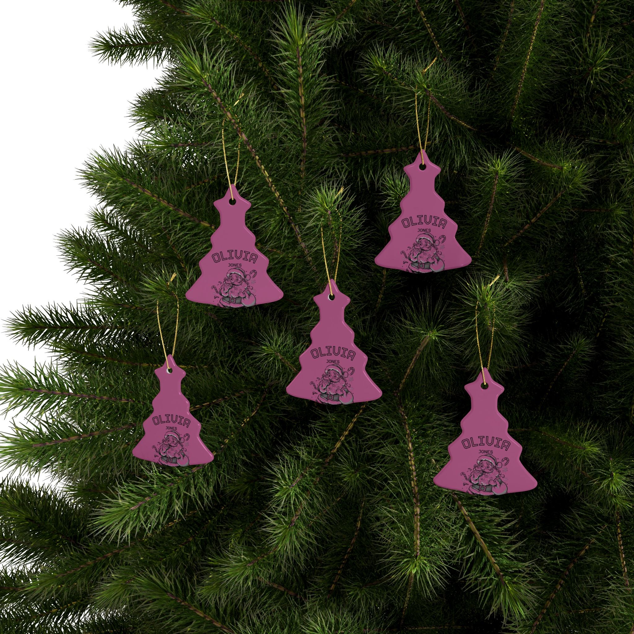 Personalized Heart-Shaped Ceramic Ornaments Set for Christmas and Holidays and In Loving Memory/Always In My Heart