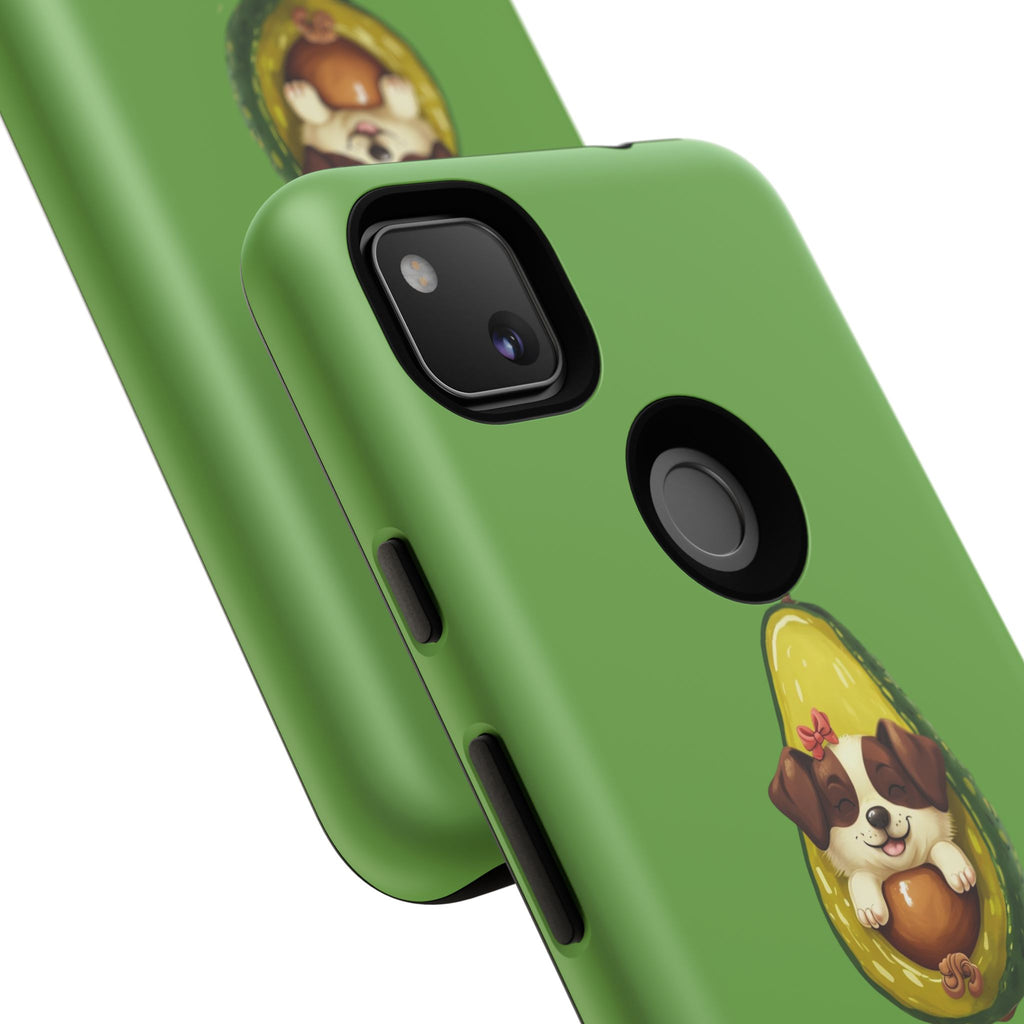 Cute Avocado Dog Phone Case - Pet Lover Gift, Animal Phone Cover, Quirky Accessory, Dog Mom Present, Custom Phone Case