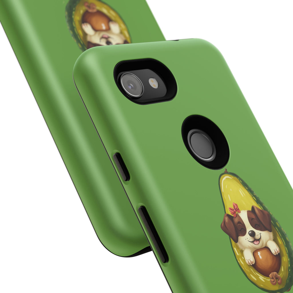 Cute Avocado Dog Phone Case - Pet Lover Gift, Animal Phone Cover, Quirky Accessory, Dog Mom Present, Custom Phone Case