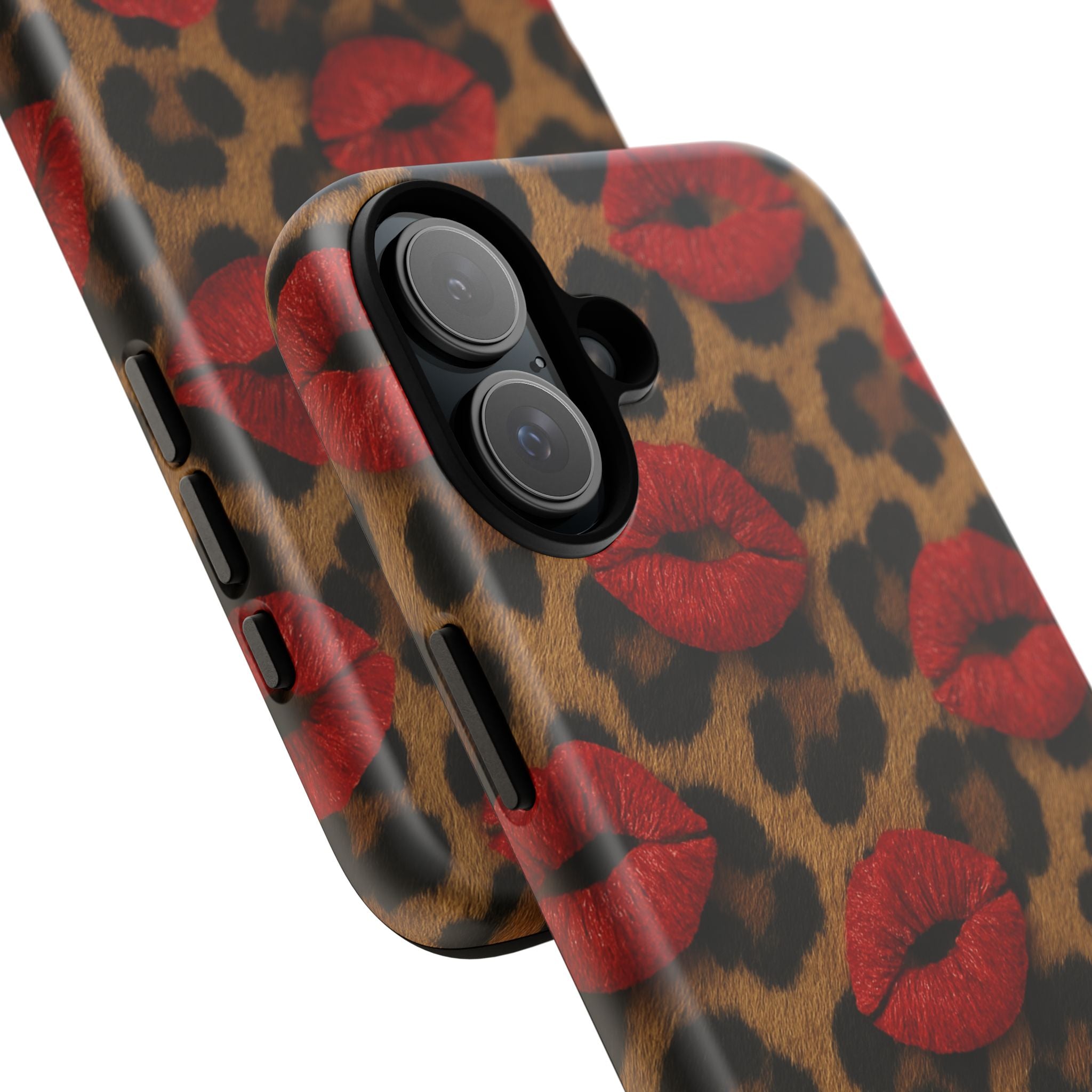 Leopard Kiss Phone Case, Trendy Tough Cases for iPhone, Fashionable Phone Accessory, Stylish Gift for Her, Birthday Present