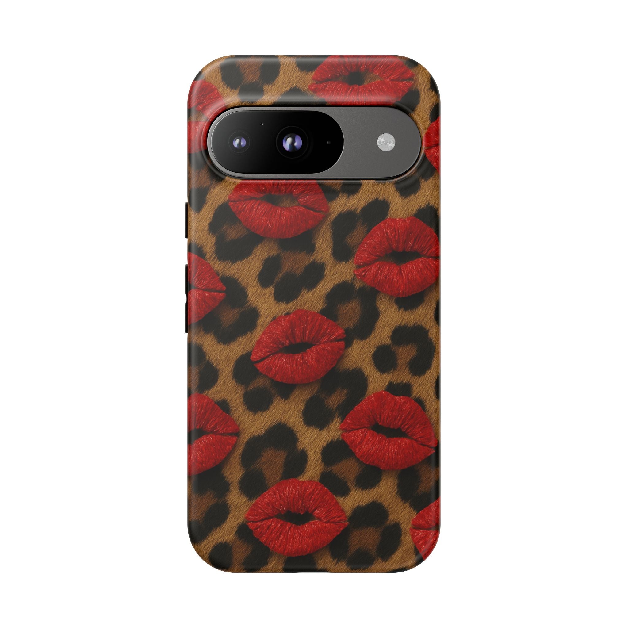 Leopard Kiss Phone Case, Trendy Tough Cases for iPhone, Fashionable Phone Accessory, Stylish Gift for Her, Birthday Present