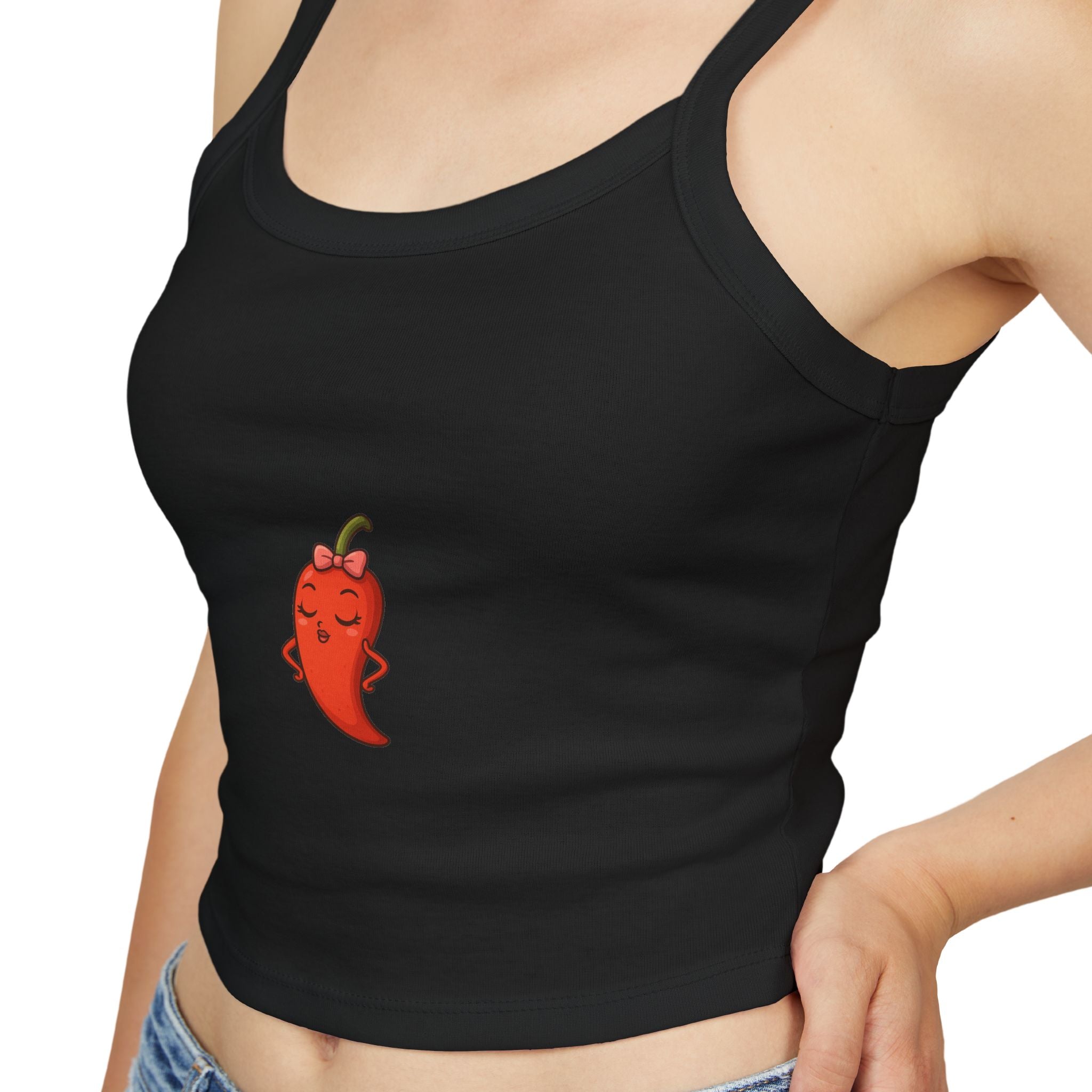 Cute Chili Pepper Women's Tank Top, Summer Fashion, Gift for Her, Casual Outfit, Trendy Sleeveless Top, Spaghetti Strap Shirt