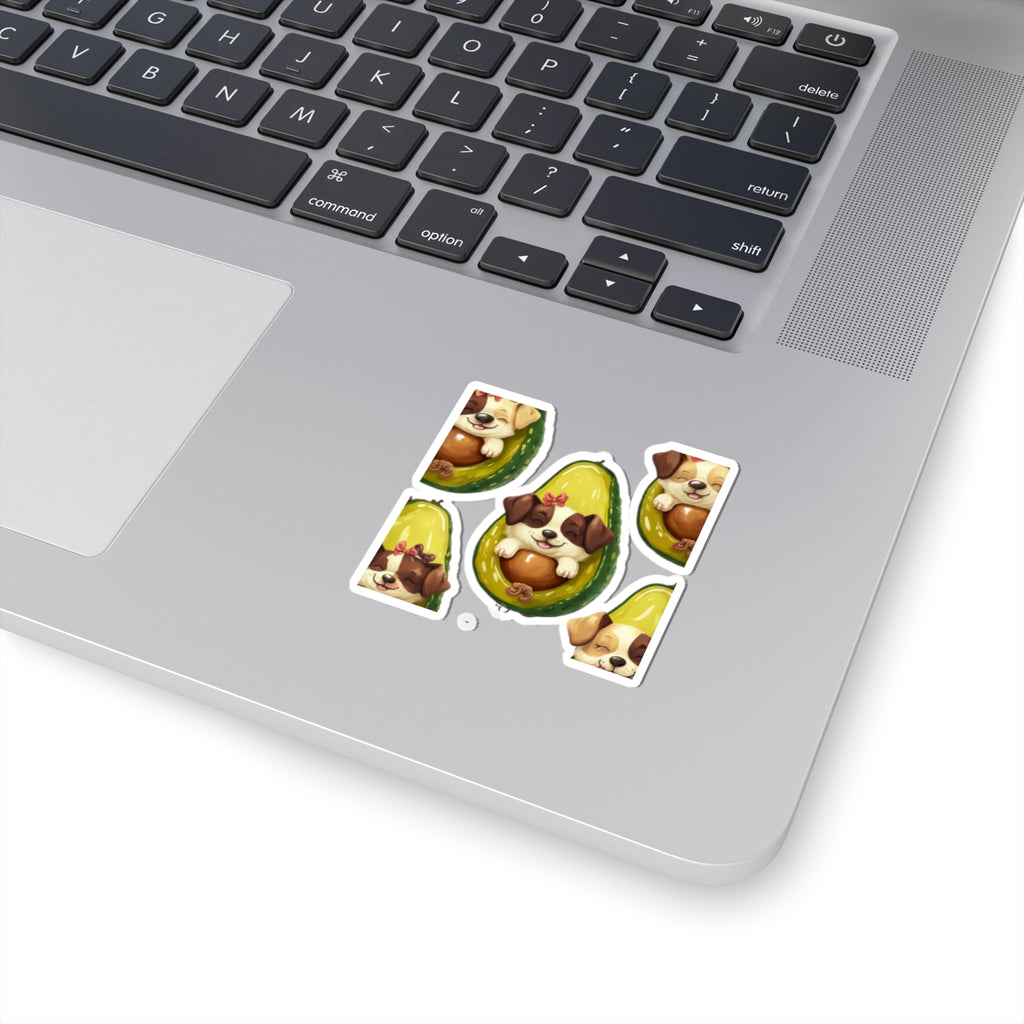 Adorable Avocado Puppy Stickers, Cute Dog Stickers, Pet Lover Gifts, Kawaii Dog Decals, Funny Laptop Stickers