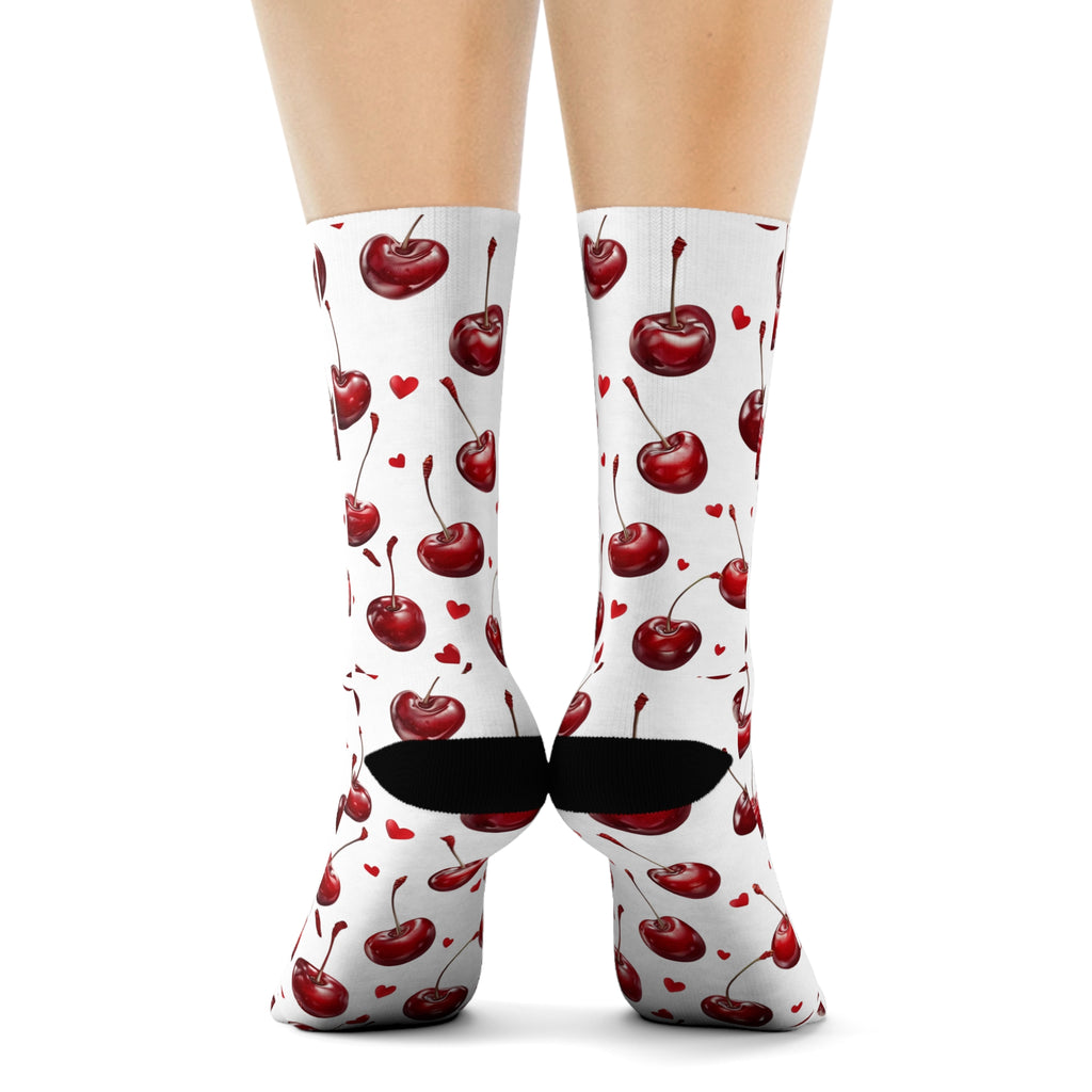 Sweet Cherry Crew Socks for Fun-Loving Souls, Cute Gift for Birthdays, Holidays, or Relaxing Days