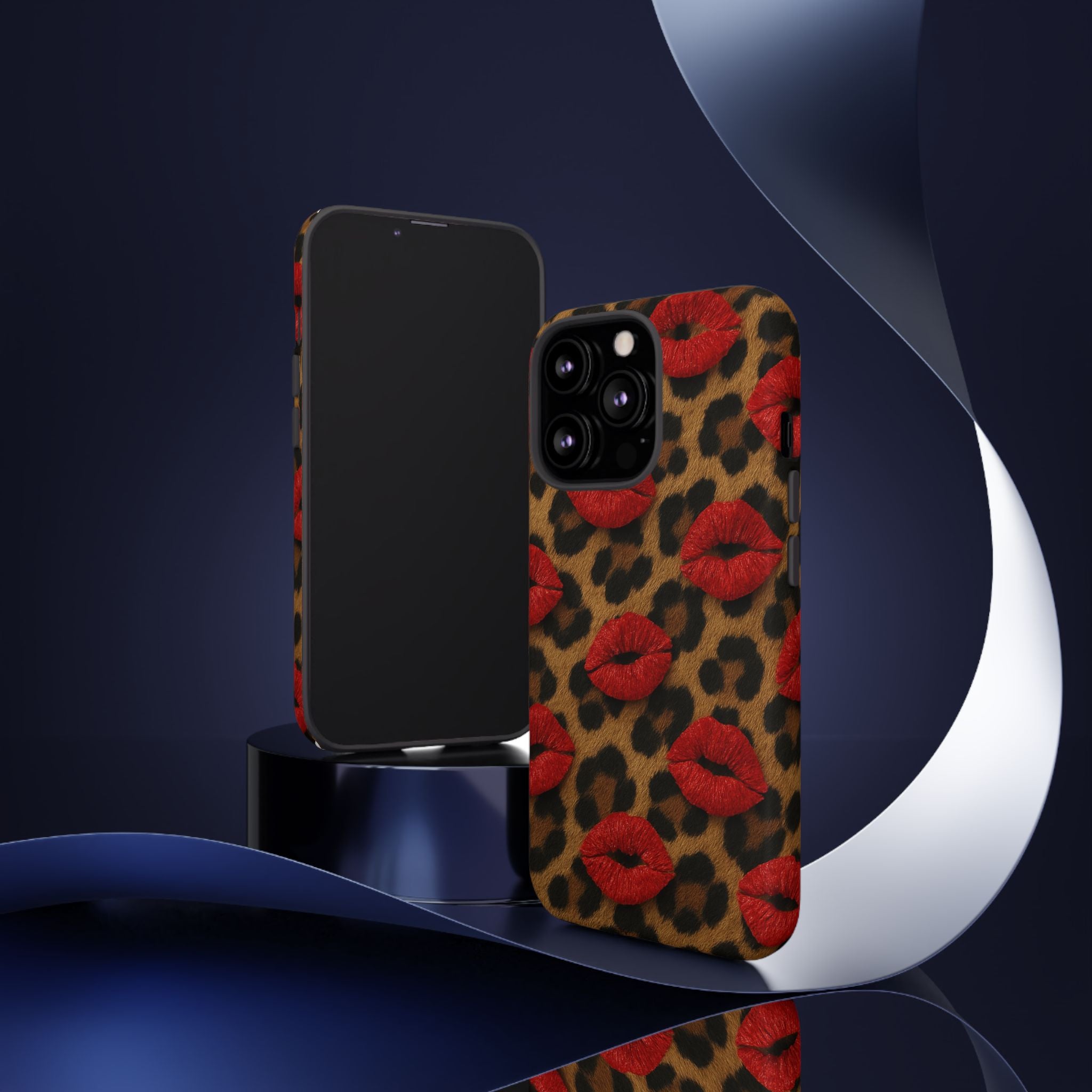 Leopard Kiss Phone Case, Trendy Tough Cases for iPhone, Fashionable Phone Accessory, Stylish Gift for Her, Birthday Present