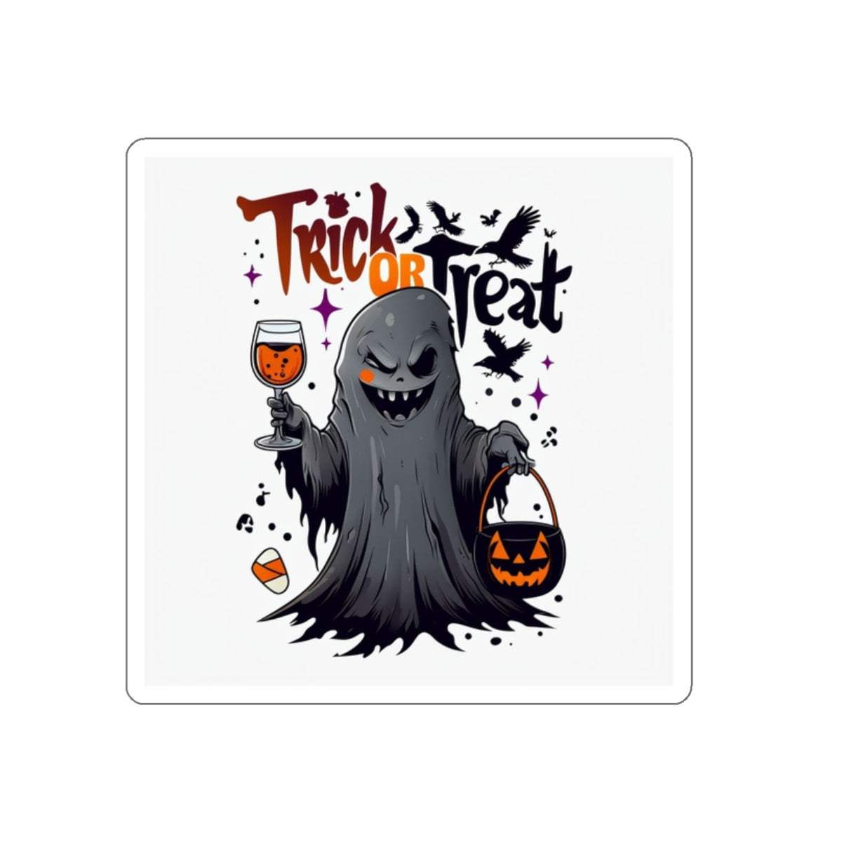 Halloween Die-Cut Stickers | Trick or Treat Decor, Spooky Stickers, Party Favors, October Decor, Creepy Gifts