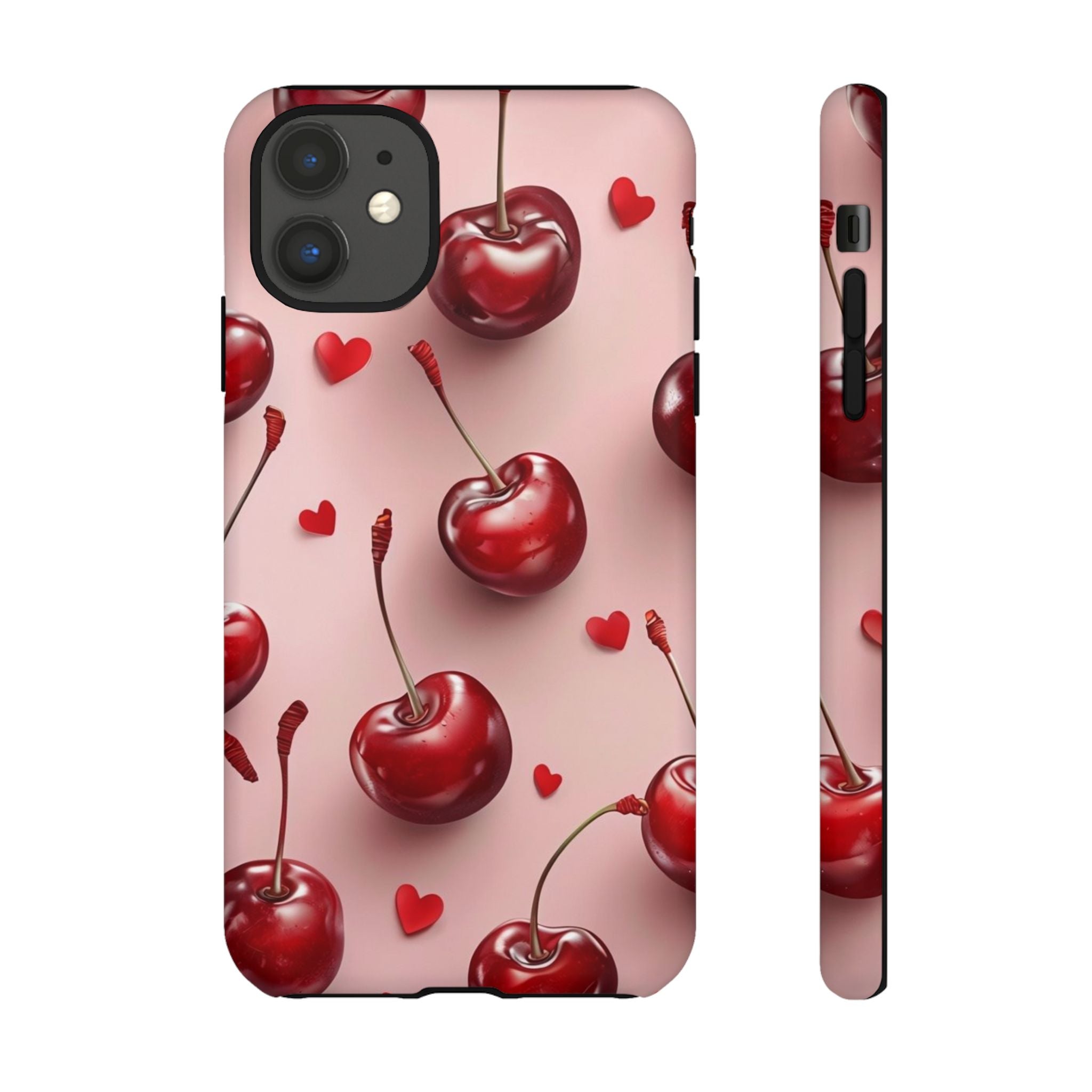 Cherry Blossom Phone Case, Cute Phone Cover, Tough Cases, Red Cherry Design, Valentine's Gift, Stylish Mobile Accessory