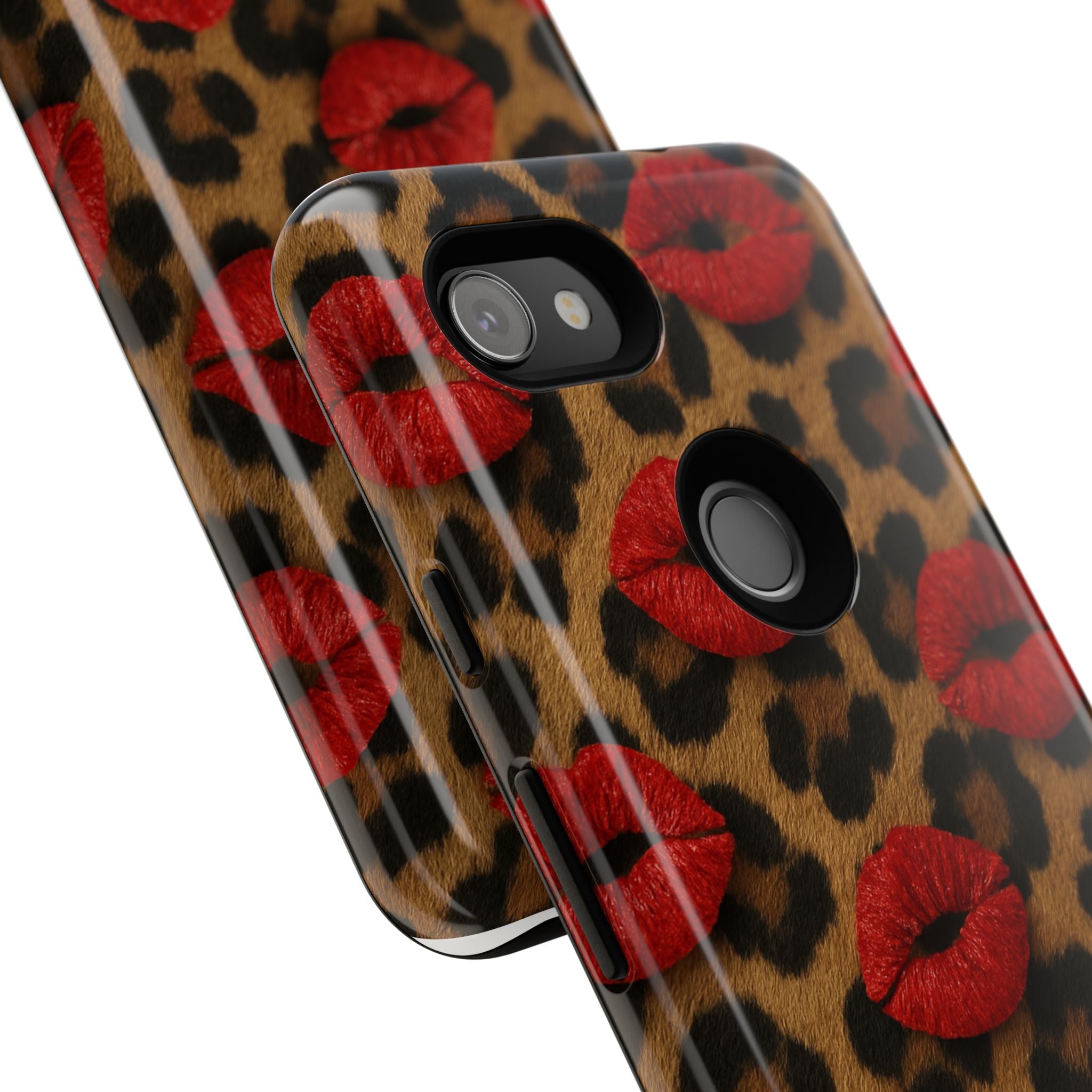 Leopard Kiss Phone Case, Trendy Tough Cases for iPhone, Fashionable Phone Accessory, Stylish Gift for Her, Birthday Present