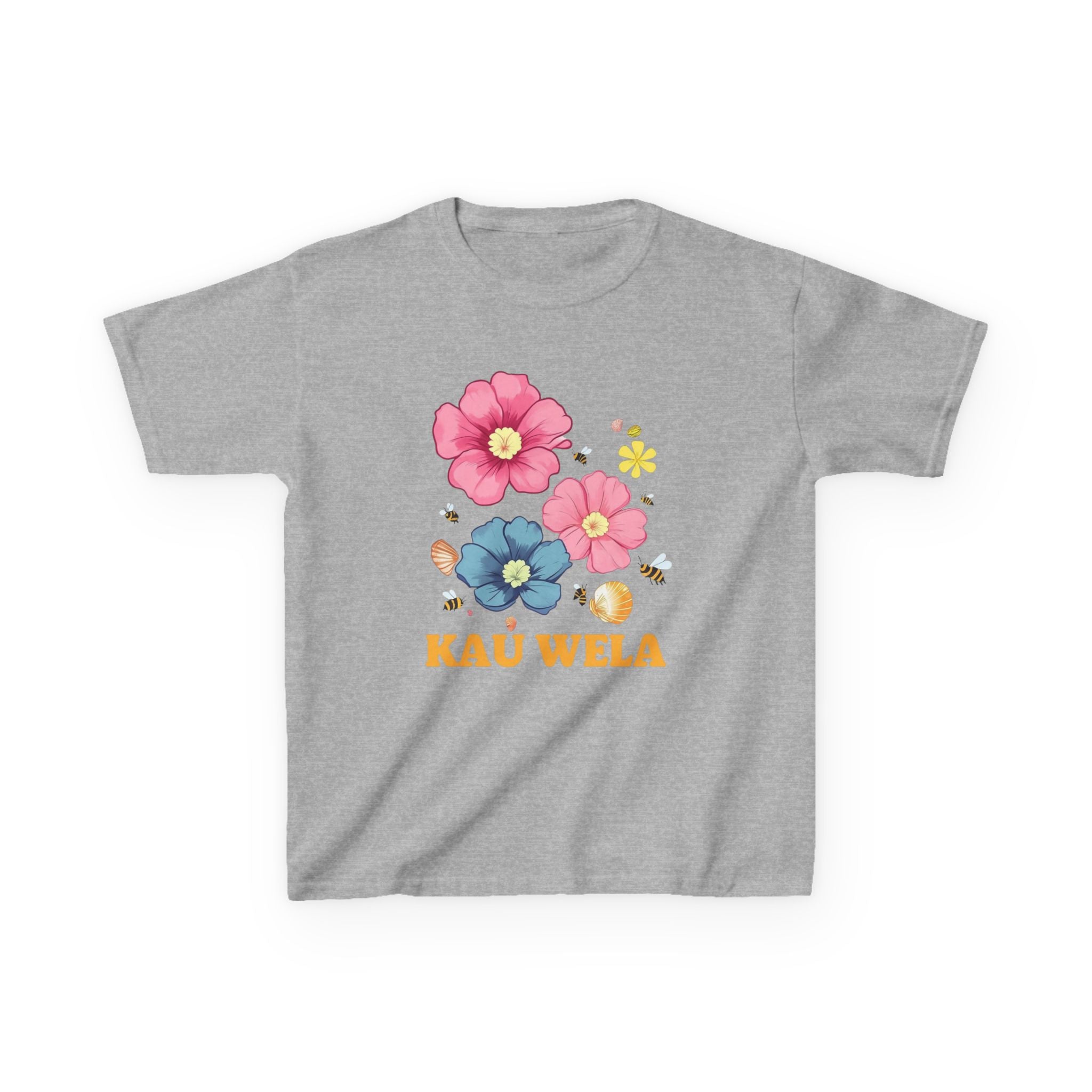 Kids T-Shirt - Summer Flowers Seashells Beach Waves Hawaii
