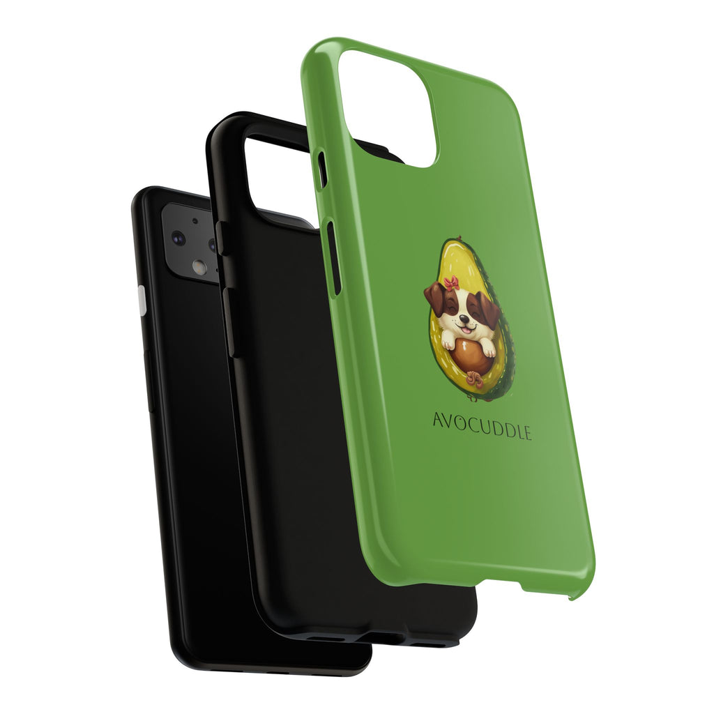 Cute Avocado Dog Phone Case - Pet Lover Gift, Animal Phone Cover, Quirky Accessory, Dog Mom Present, Custom Phone Case