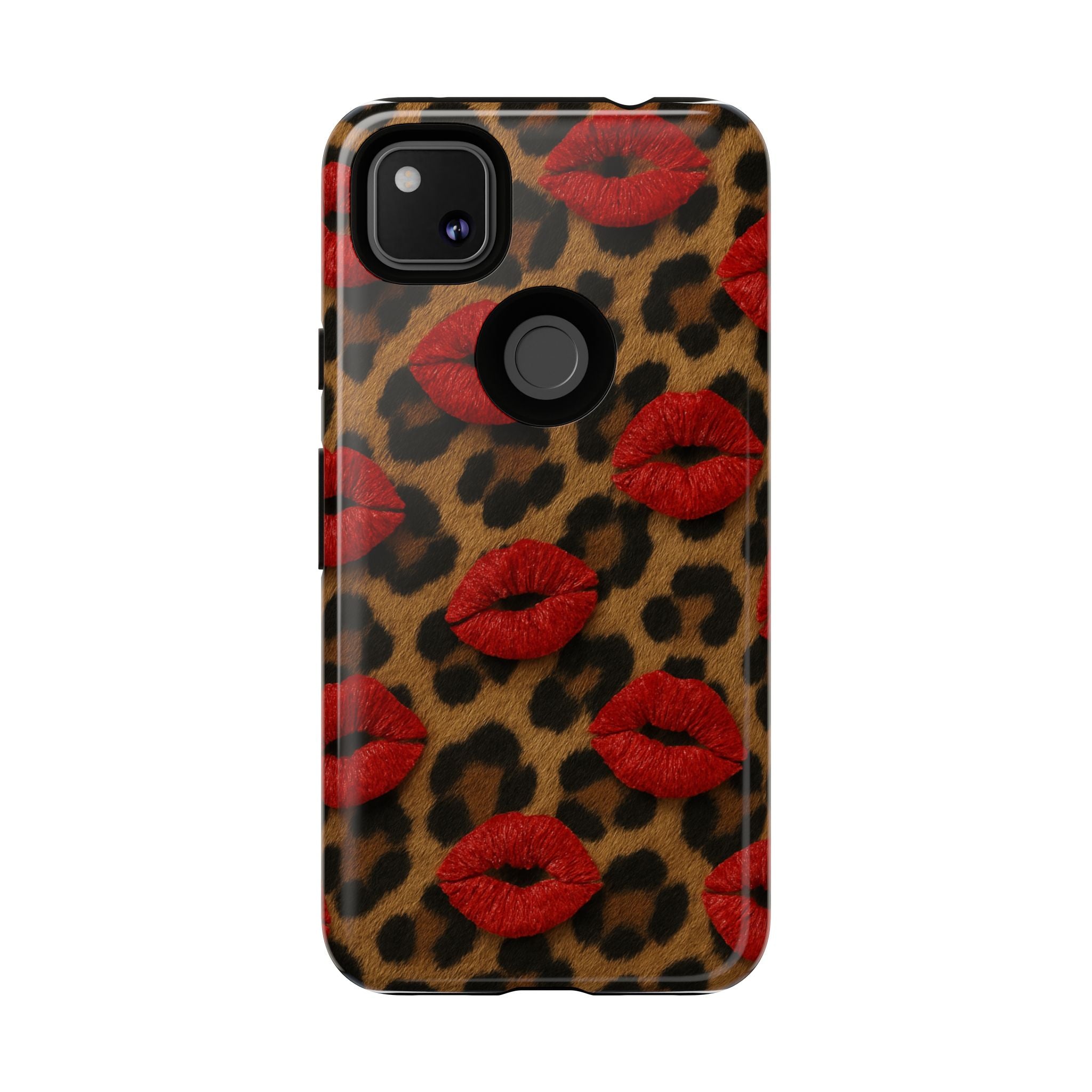 Leopard Kiss Phone Case, Trendy Tough Cases for iPhone, Fashionable Phone Accessory, Stylish Gift for Her, Birthday Present