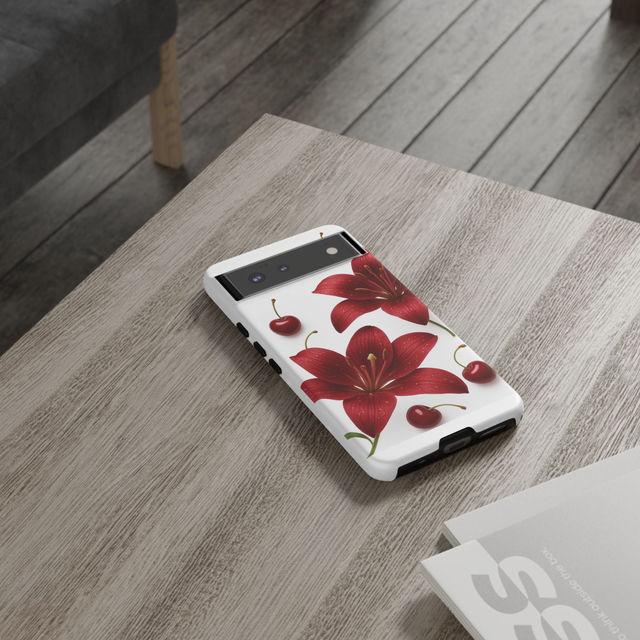 Floral Tough Phone Case, Beautiful Floral Design, Gift for Her, Risk Resistant Cover, Trendy Smartphone Accessory