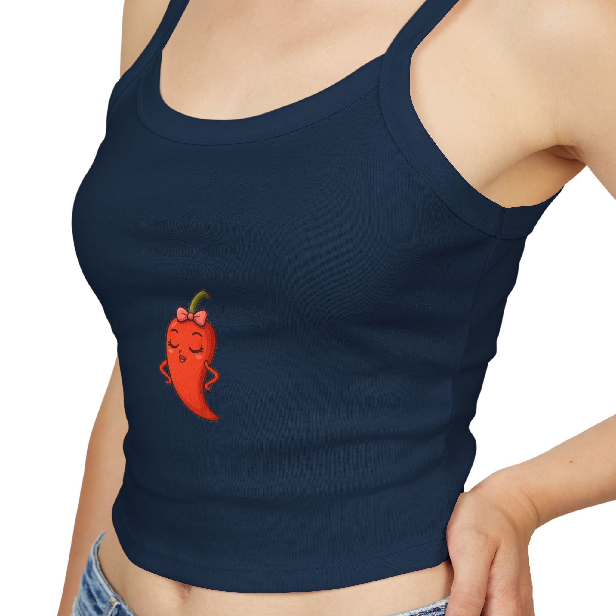 Cute Chili Pepper Women's Tank Top, Summer Fashion, Gift for Her, Casual Outfit, Trendy Sleeveless Top, Spaghetti Strap Shirt