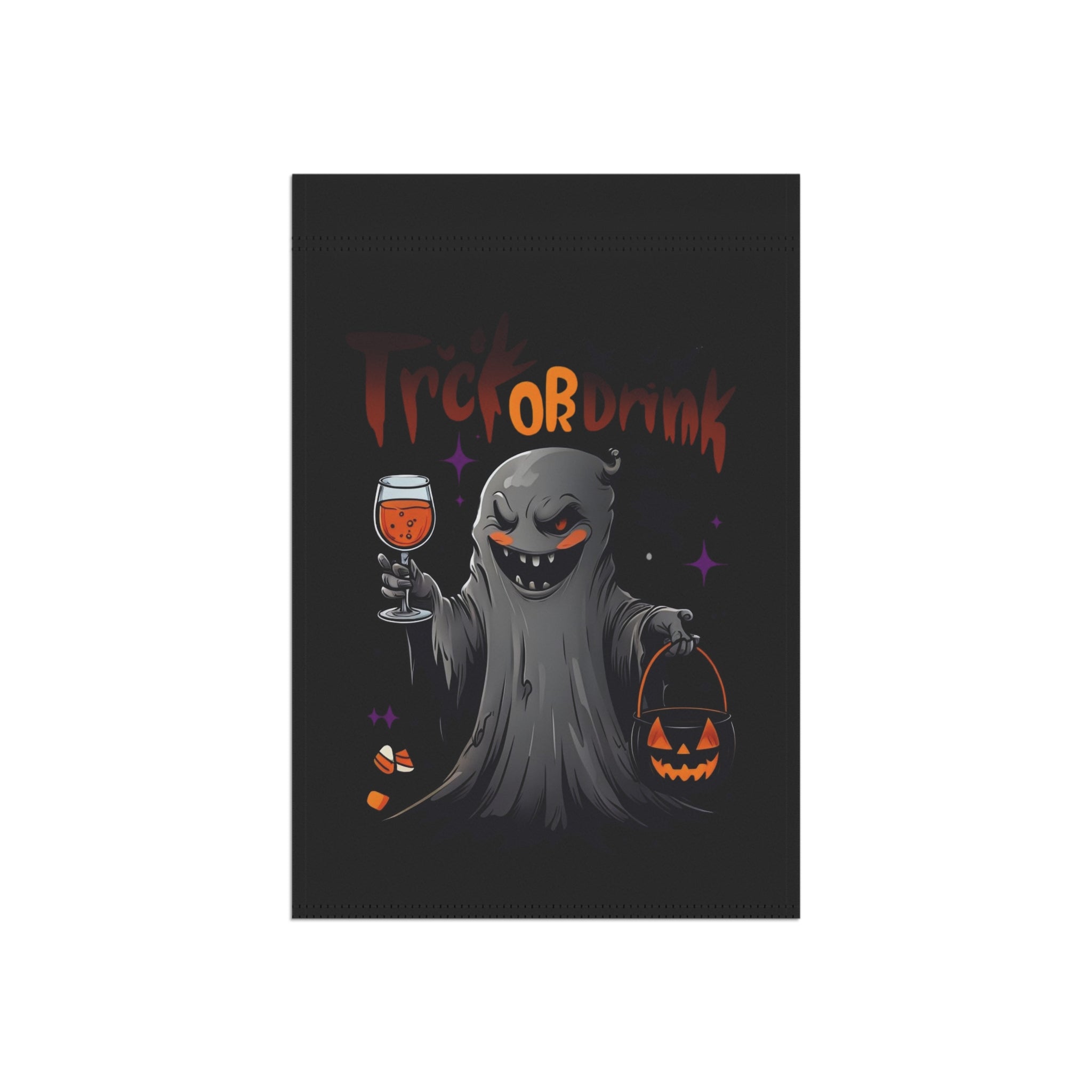 Halloween Garden Banner, Spooky Decor, Trick or Drink Flag, Outdoor Halloween Decor, Festive Haunted House Sign