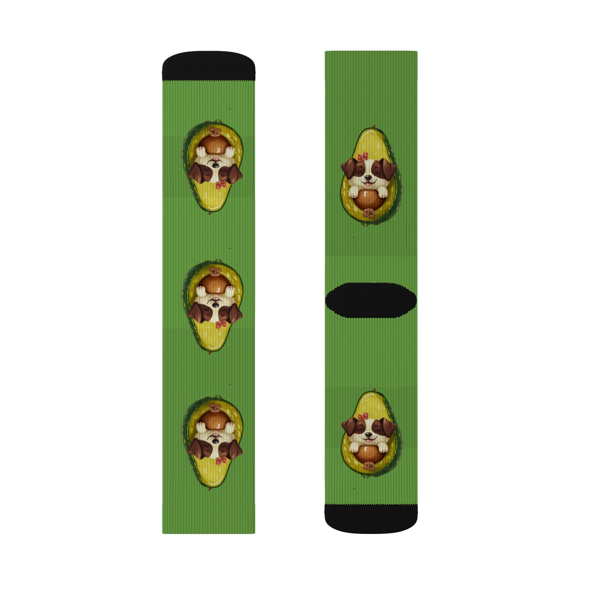 Avocado Dog Sublimation Socks | Fun Gift for  Quirky Fashion Statement, Comfy Home Wear, Unique Birthday Present, Trendy Socks, Bedtime, PJ's