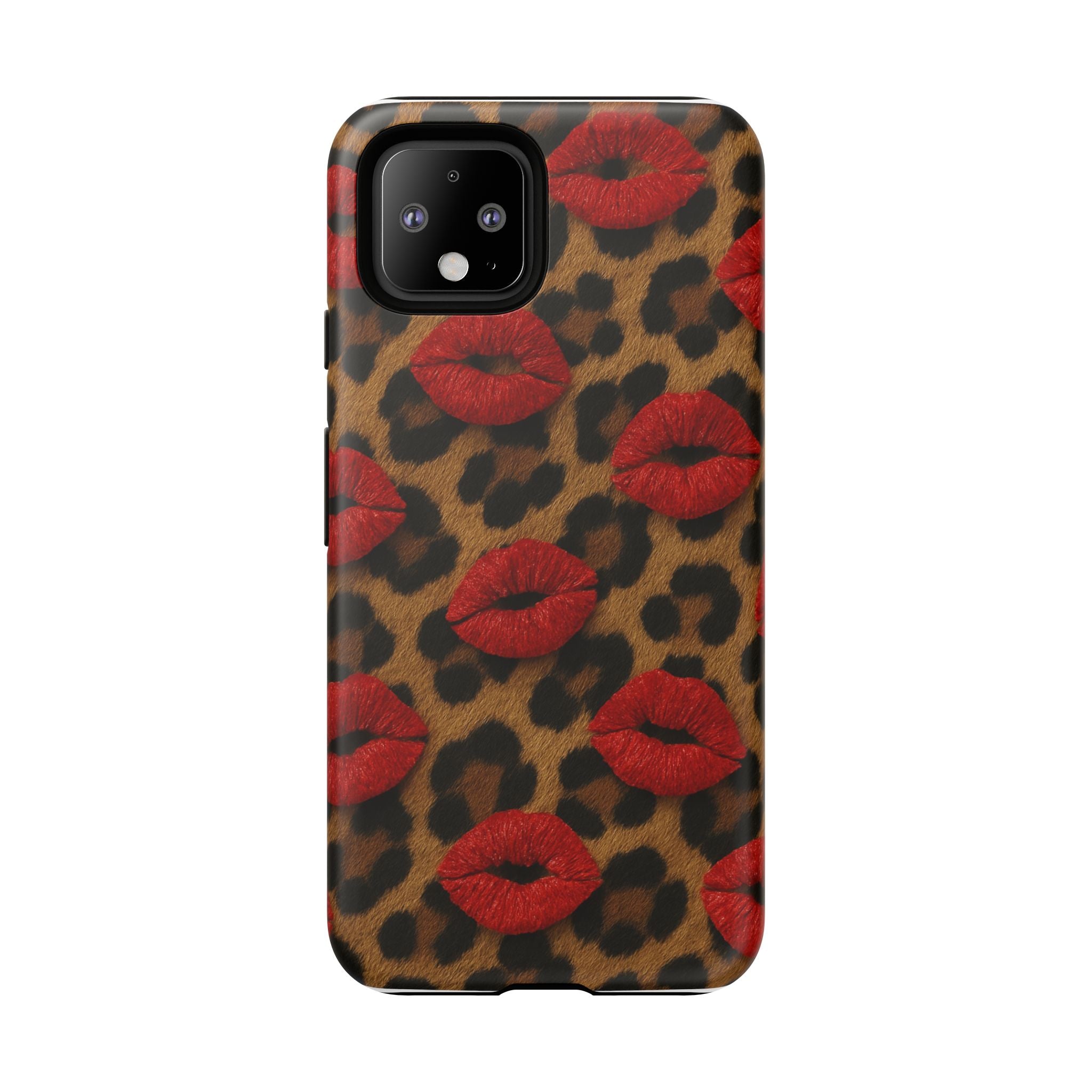 Leopard Kiss Phone Case, Trendy Tough Cases for iPhone, Fashionable Phone Accessory, Stylish Gift for Her, Birthday Present
