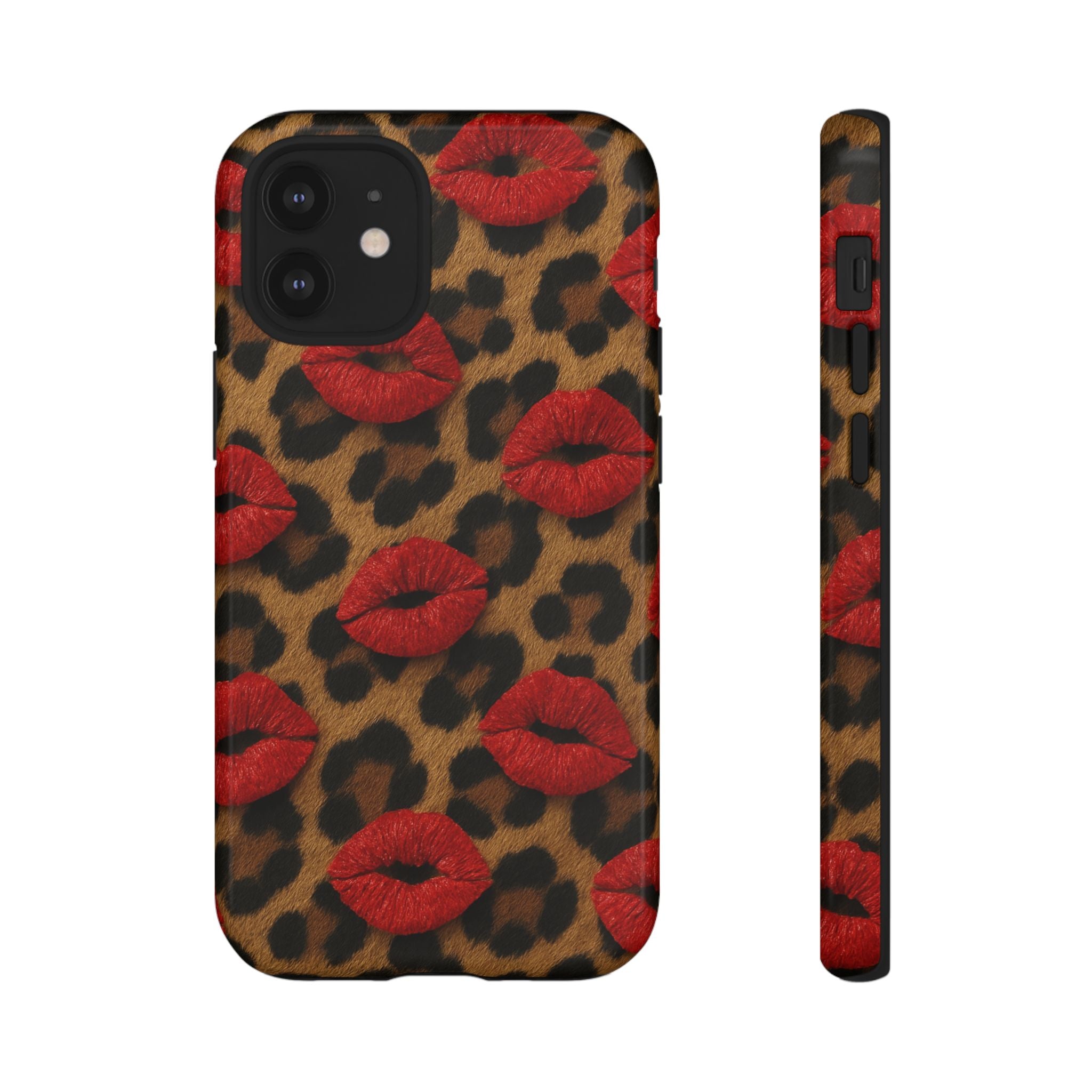 Leopard Kiss Phone Case, Trendy Tough Cases for iPhone, Fashionable Phone Accessory, Stylish Gift for Her, Birthday Present