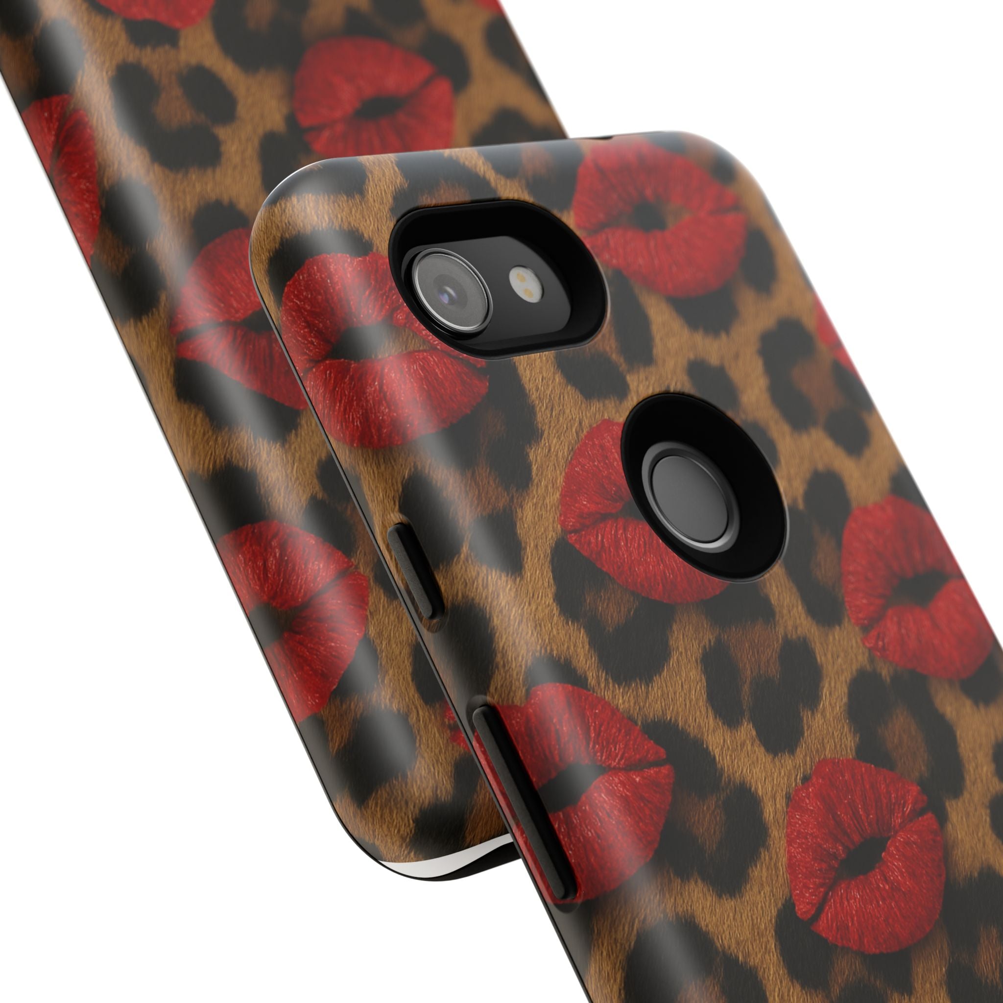 Leopard Kiss Phone Case, Trendy Tough Cases for iPhone, Fashionable Phone Accessory, Stylish Gift for Her, Birthday Present