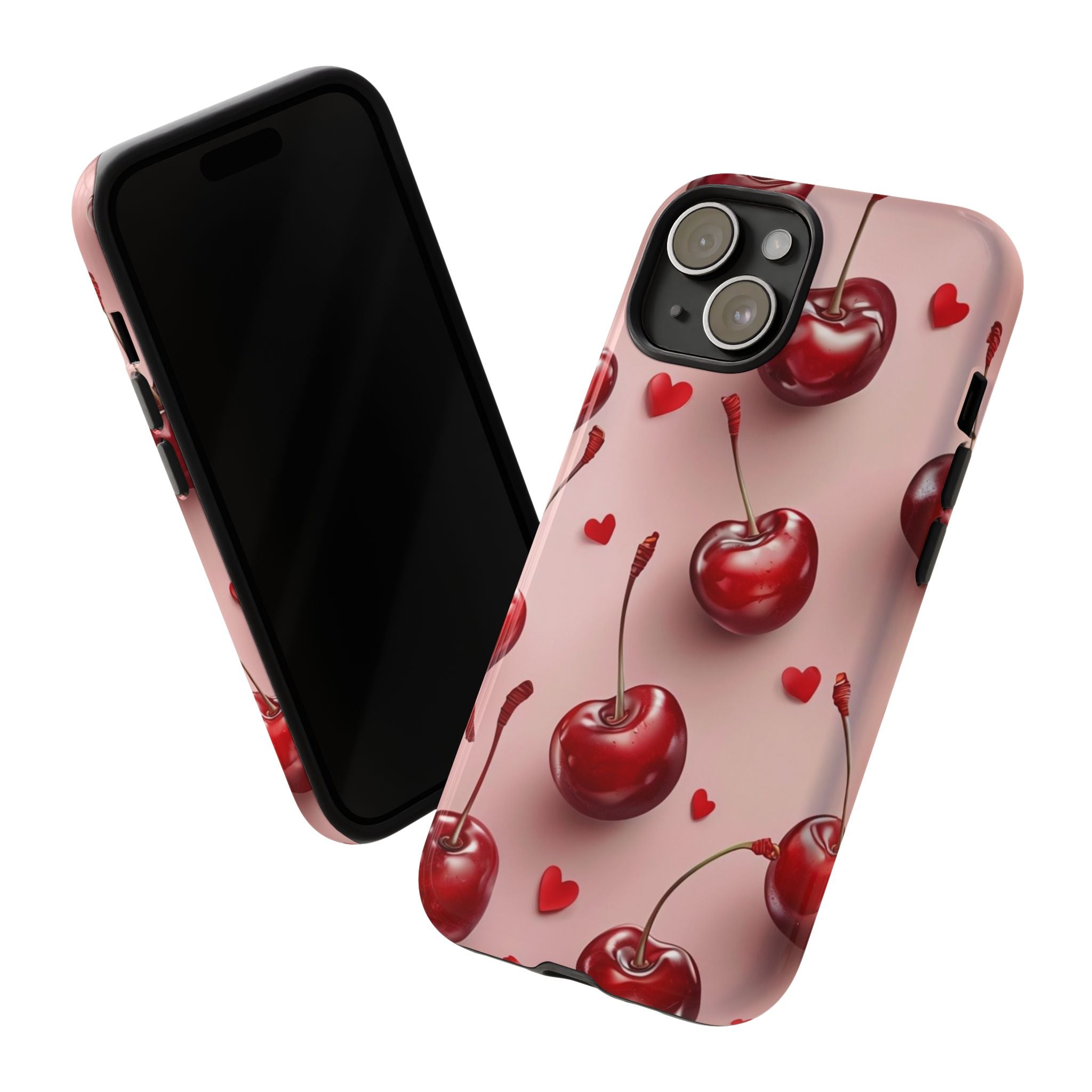 Cherry Blossom Phone Case, Cute Phone Cover, Tough Cases, Red Cherry Design, Valentine's Gift, Stylish Mobile Accessory
