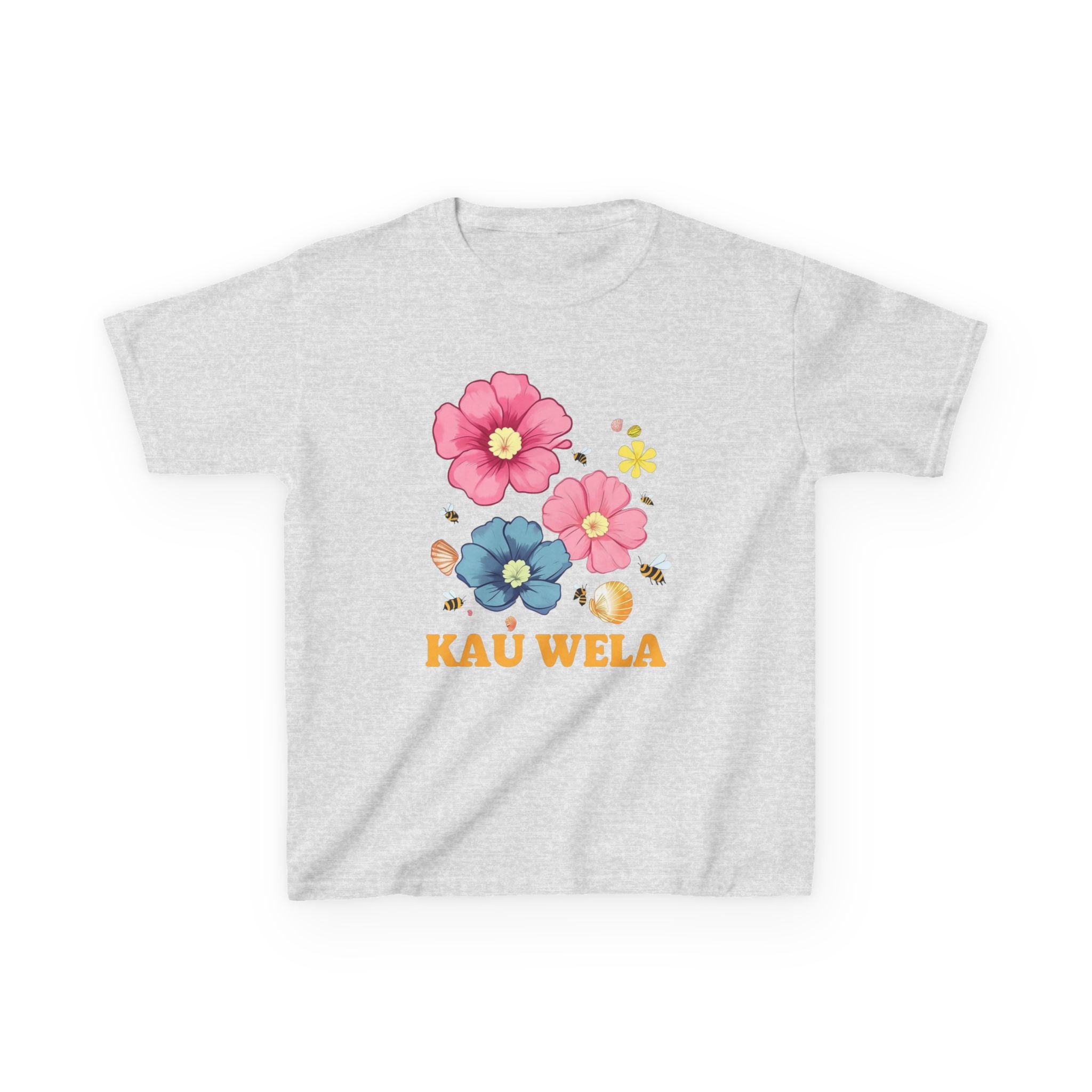 Kids T-Shirt - Summer Flowers Seashells Beach Waves Hawaii
