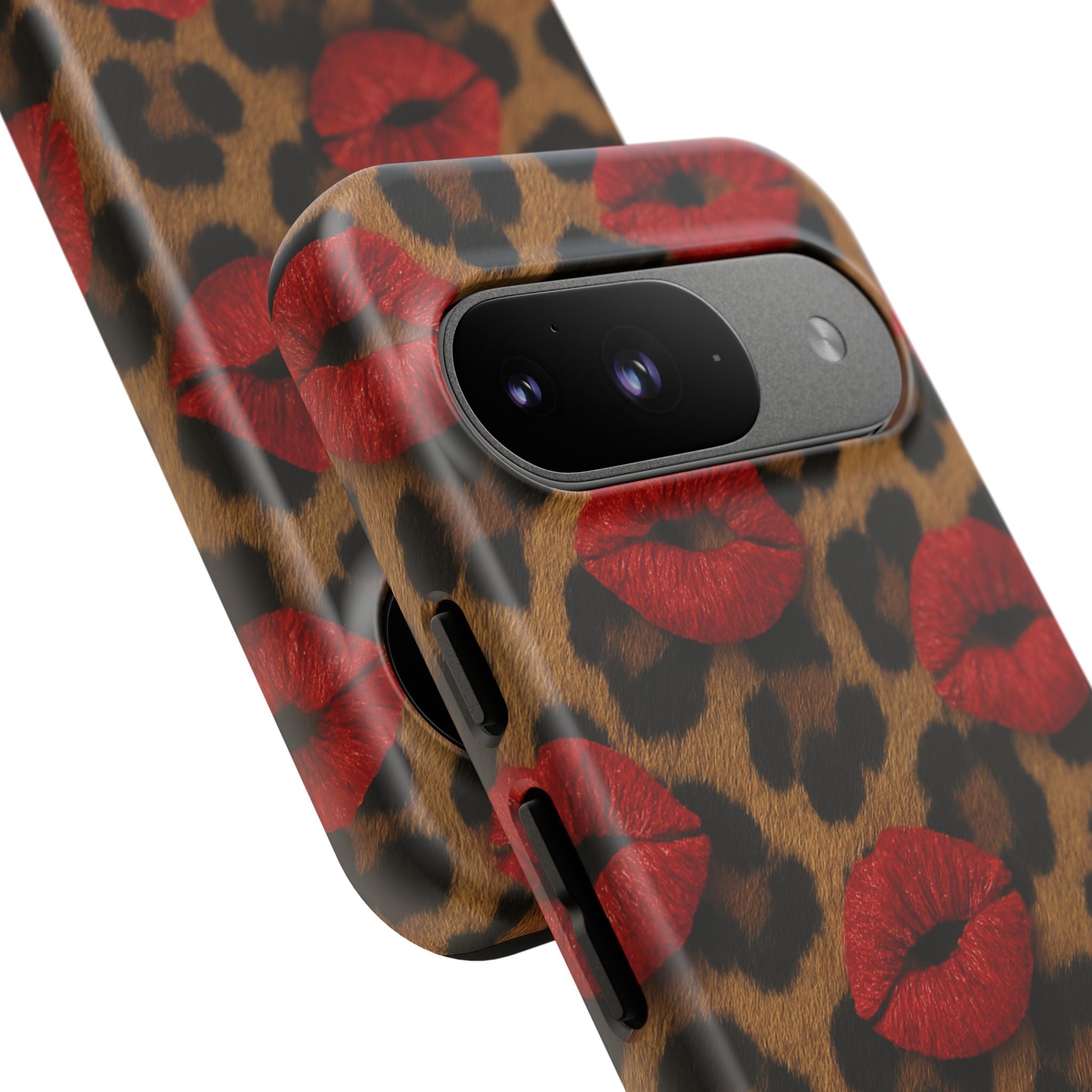 Leopard Kiss Phone Case, Trendy Tough Cases for iPhone, Fashionable Phone Accessory, Stylish Gift for Her, Birthday Present