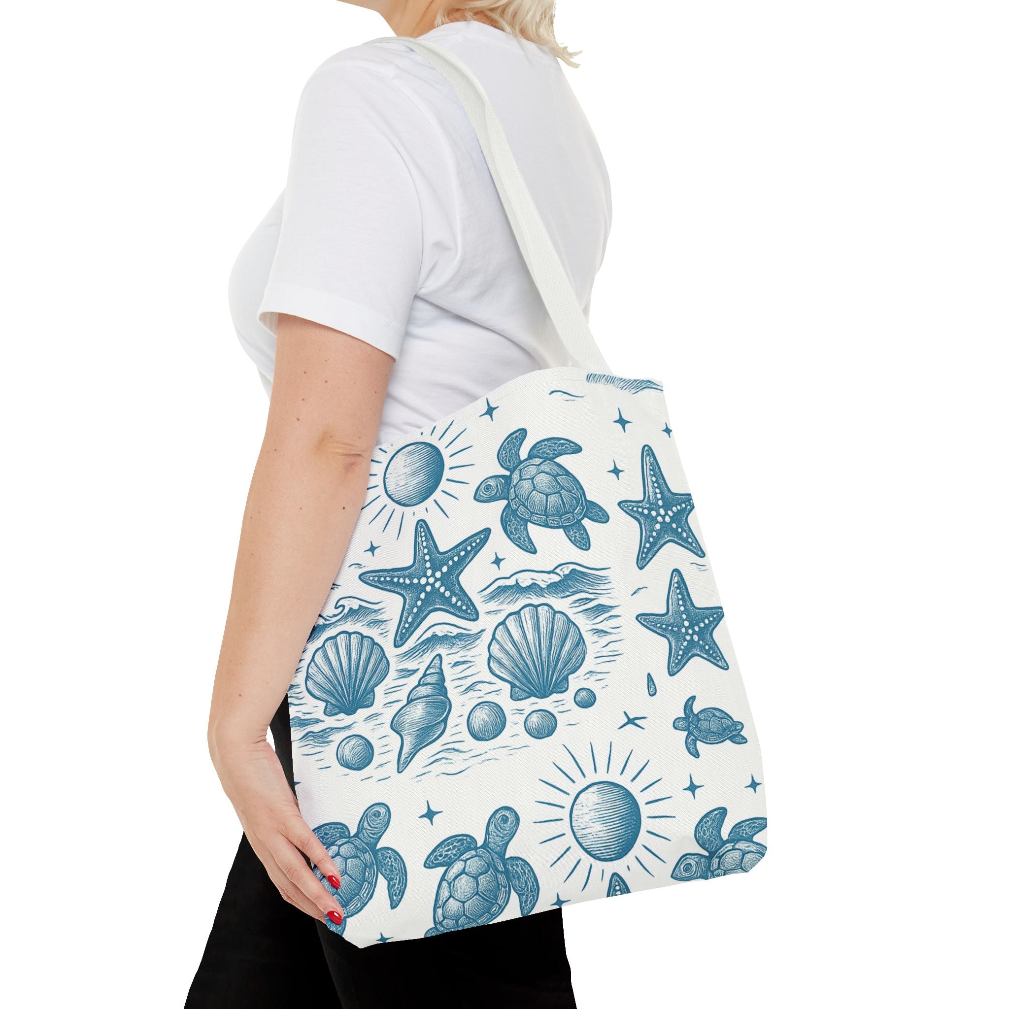 Ocean-Inspired Tote Bag, Beach Bag, Reusable Shopping Tote, Gifts for Ocean Lovers, Summer Accessory, Eco-Friendly Fashion