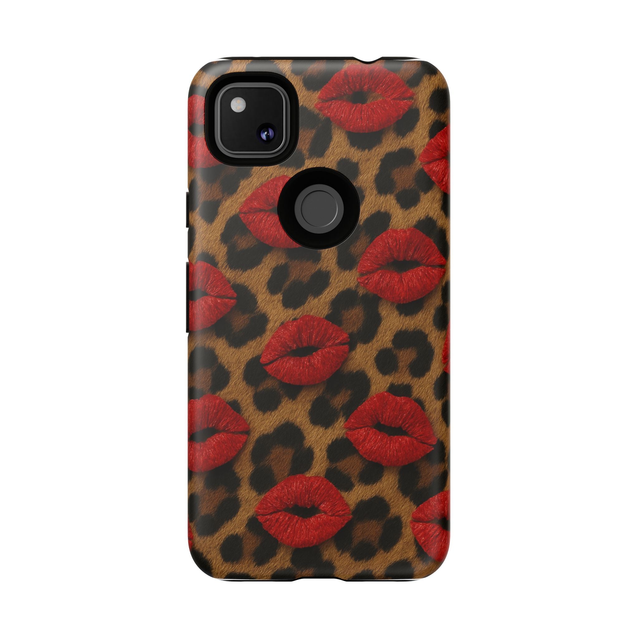 Leopard Kiss Phone Case, Trendy Tough Cases for iPhone, Fashionable Phone Accessory, Stylish Gift for Her, Birthday Present