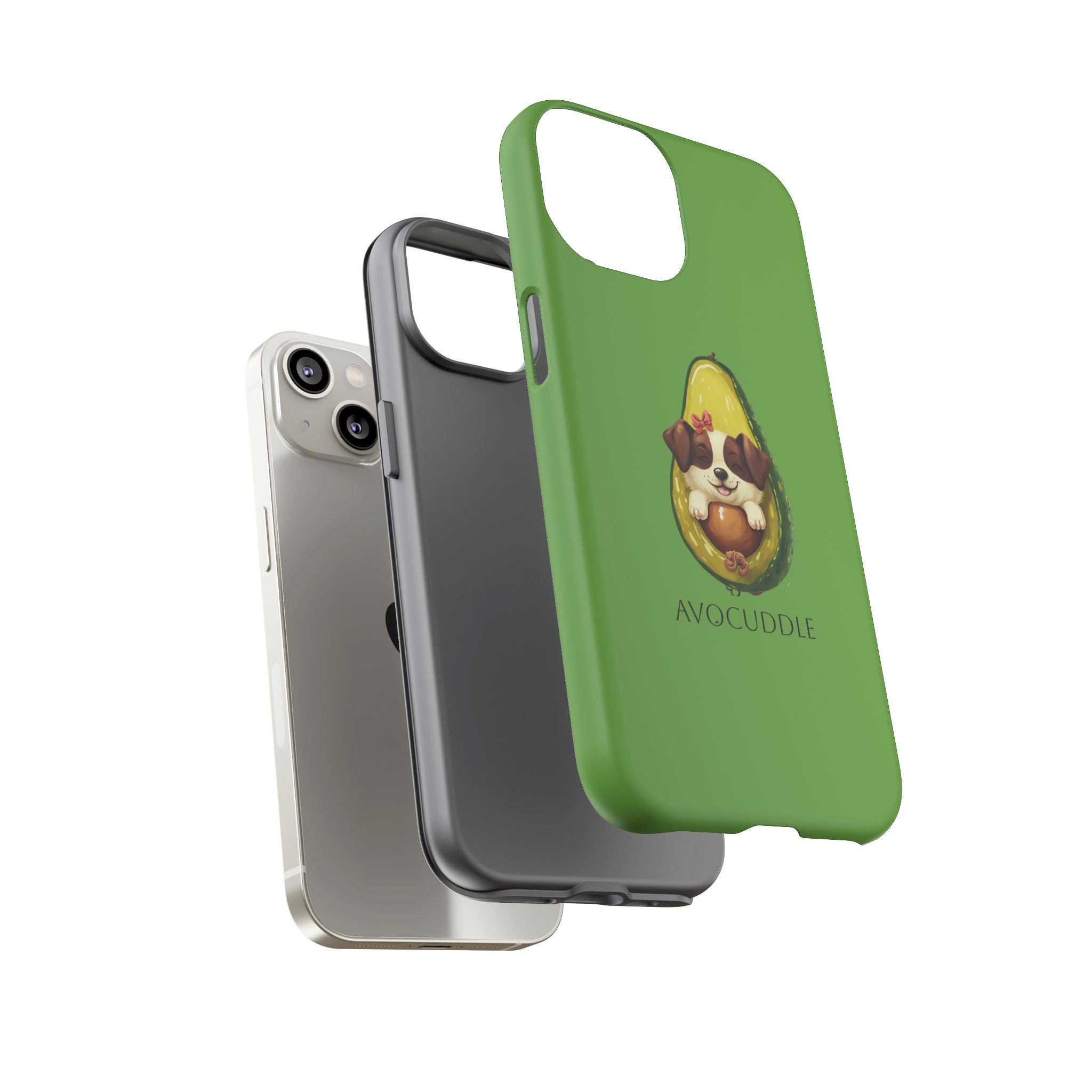 Cute Avocado Dog Phone Case - Pet Lover Gift, Animal Phone Cover, Quirky Accessory, Dog Mom Present, Custom Phone Case