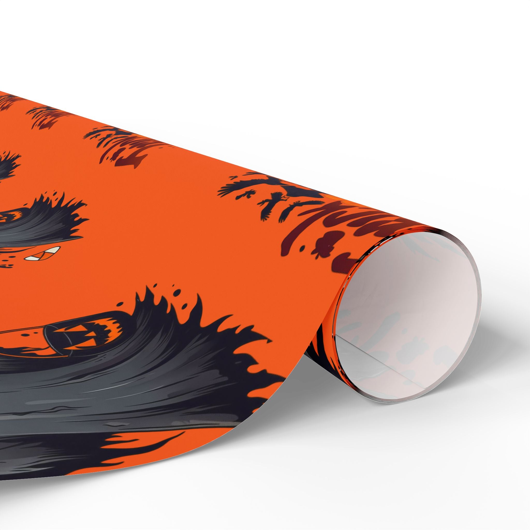 Halloween Wrapping Paper for Unique Gifts, Spooky Decor, Trick-or-Treat, Halloween Party, Ghost Gifts, Festive Packaging, Orange Design