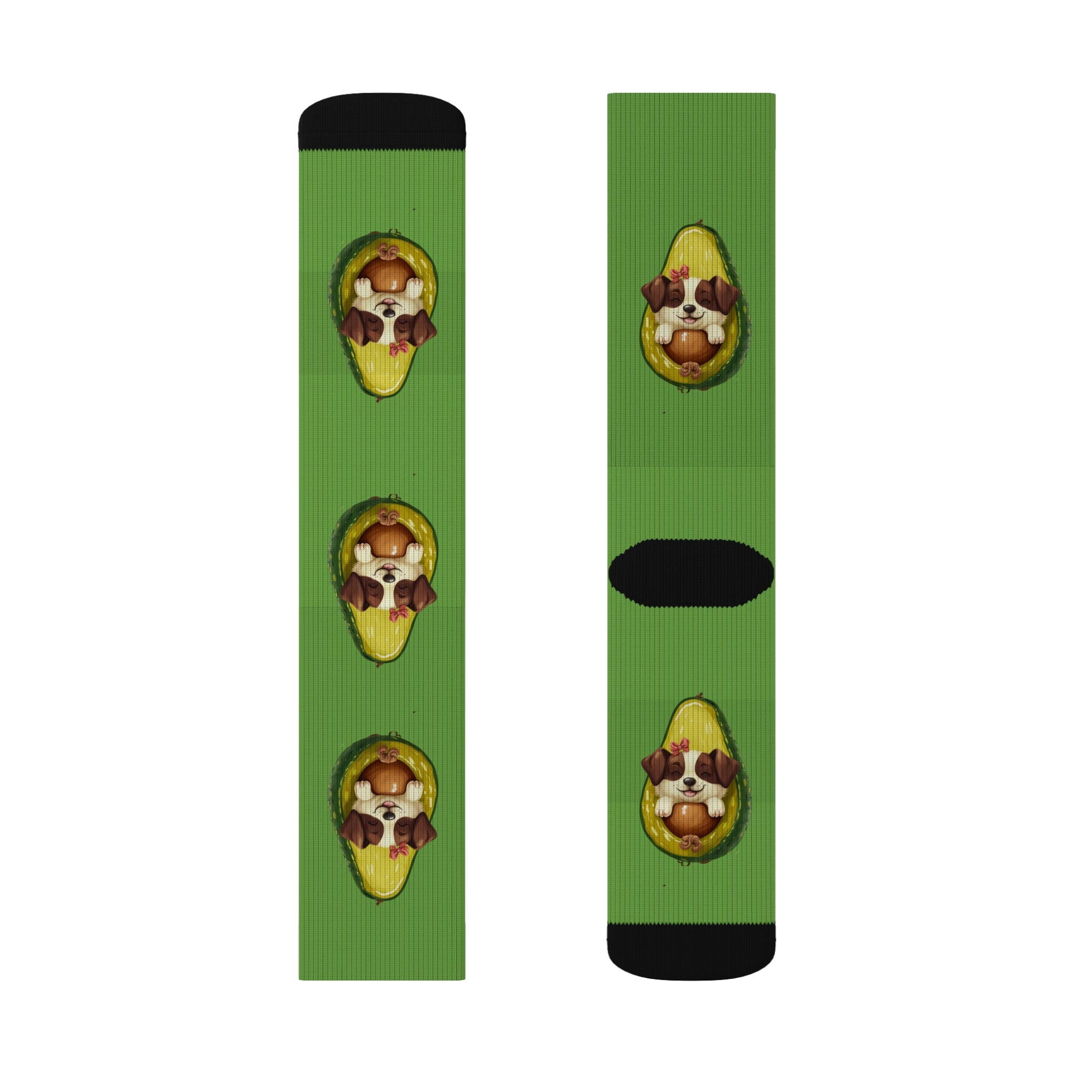 Avocado Dog Sublimation Socks | Fun Gift for  Quirky Fashion Statement, Comfy Home Wear, Unique Birthday Present, Trendy Socks, Bedtime, PJ's