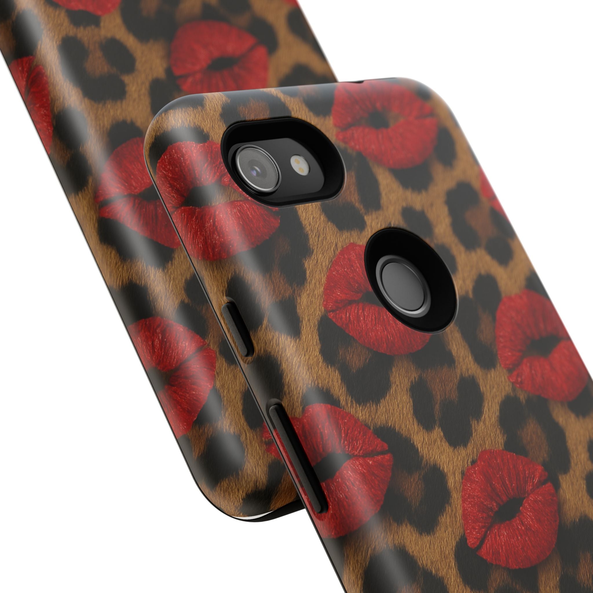Leopard Kiss Phone Case, Trendy Tough Cases for iPhone, Fashionable Phone Accessory, Stylish Gift for Her, Birthday Present
