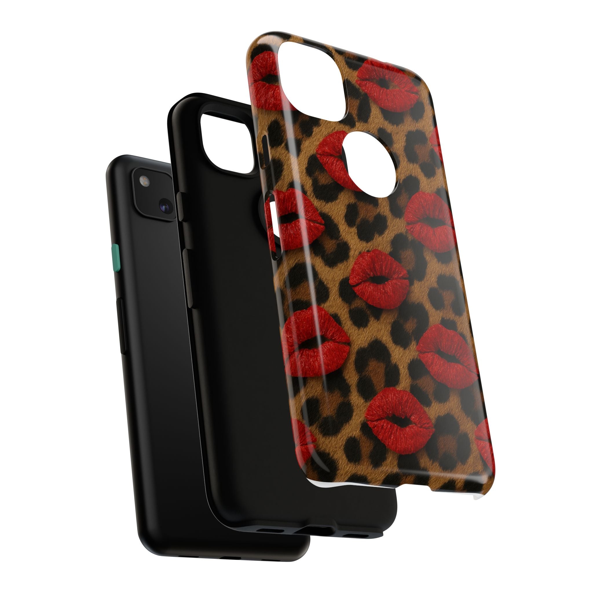 Leopard Kiss Phone Case, Trendy Tough Cases for iPhone, Fashionable Phone Accessory, Stylish Gift for Her, Birthday Present