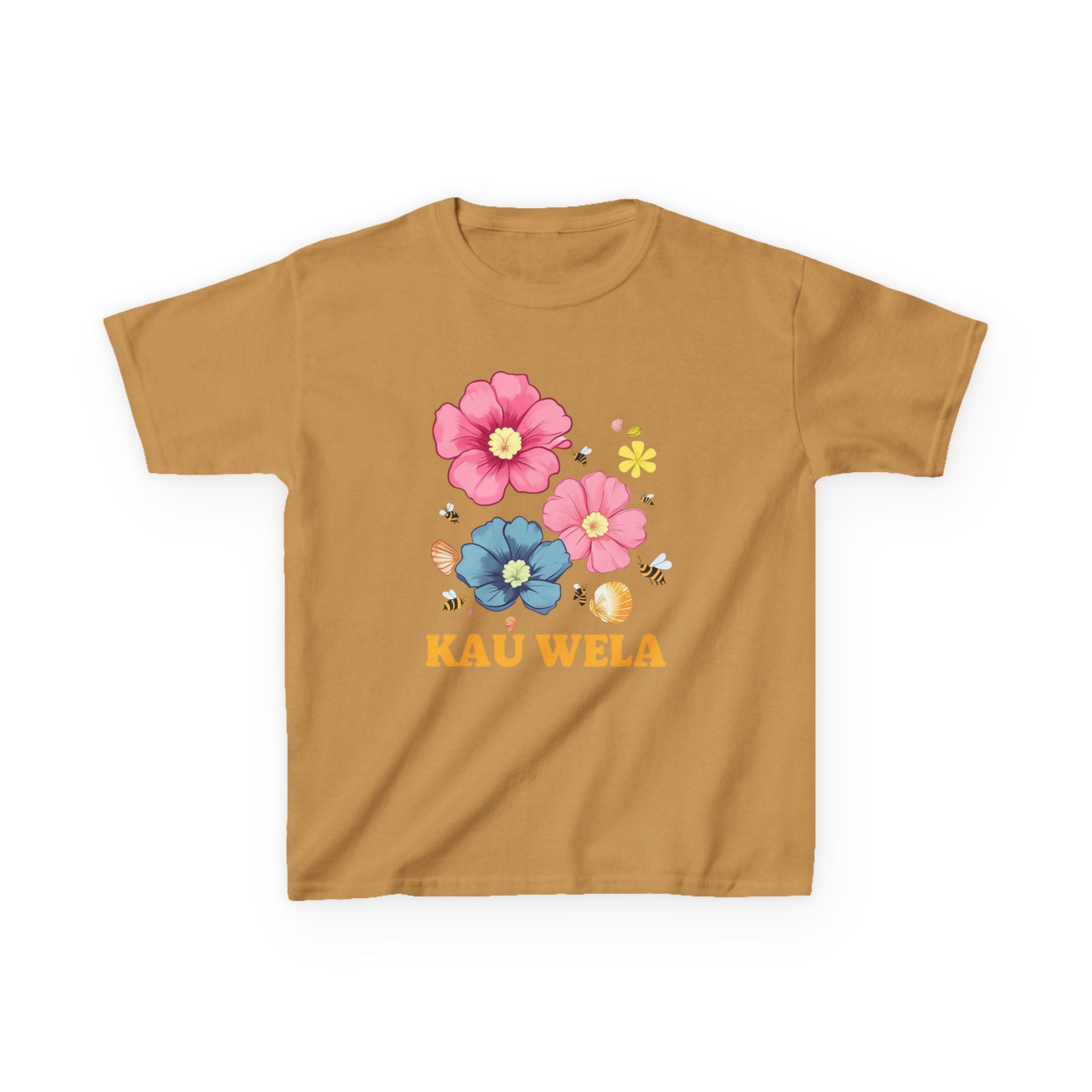 Kids T-Shirt - Summer Flowers Seashells Beach Waves Hawaii