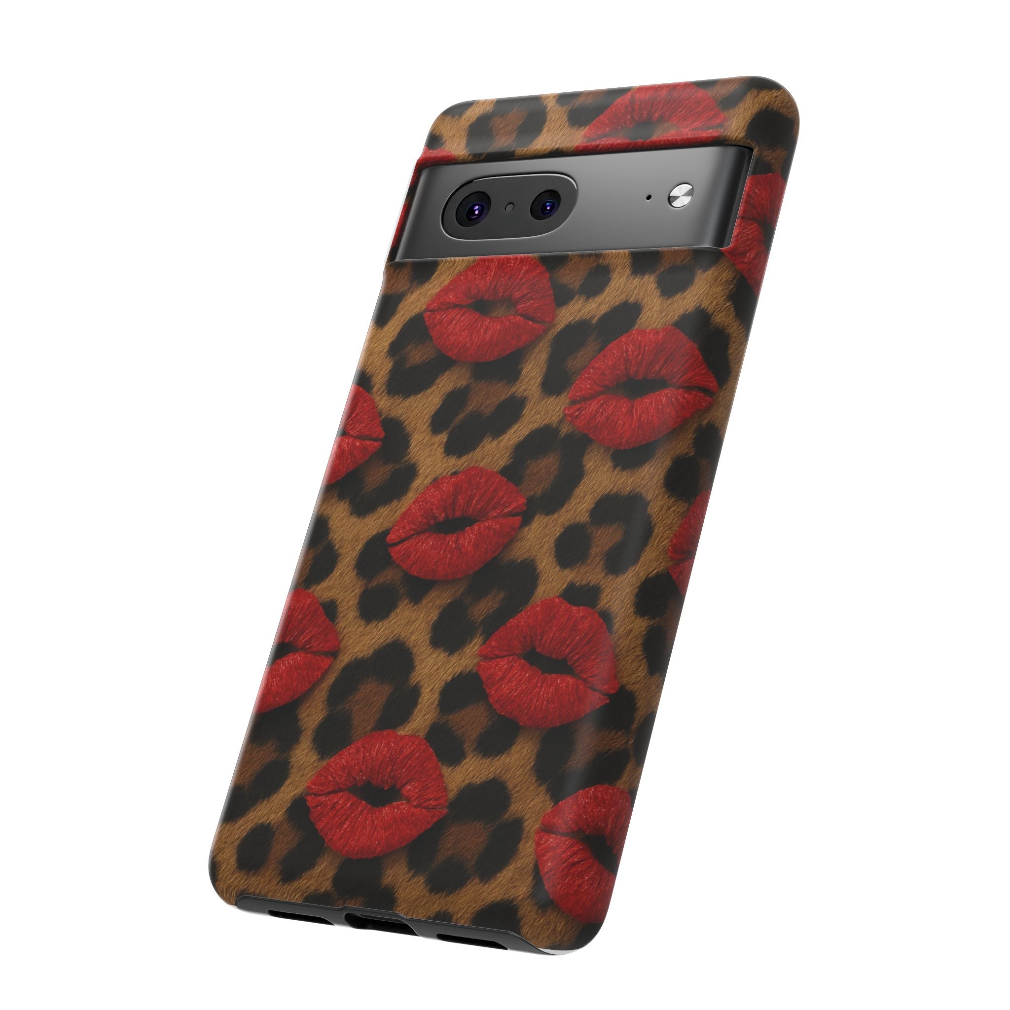 Leopard Kiss Phone Case, Trendy Tough Cases for iPhone, Fashionable Phone Accessory, Stylish Gift for Her, Birthday Present