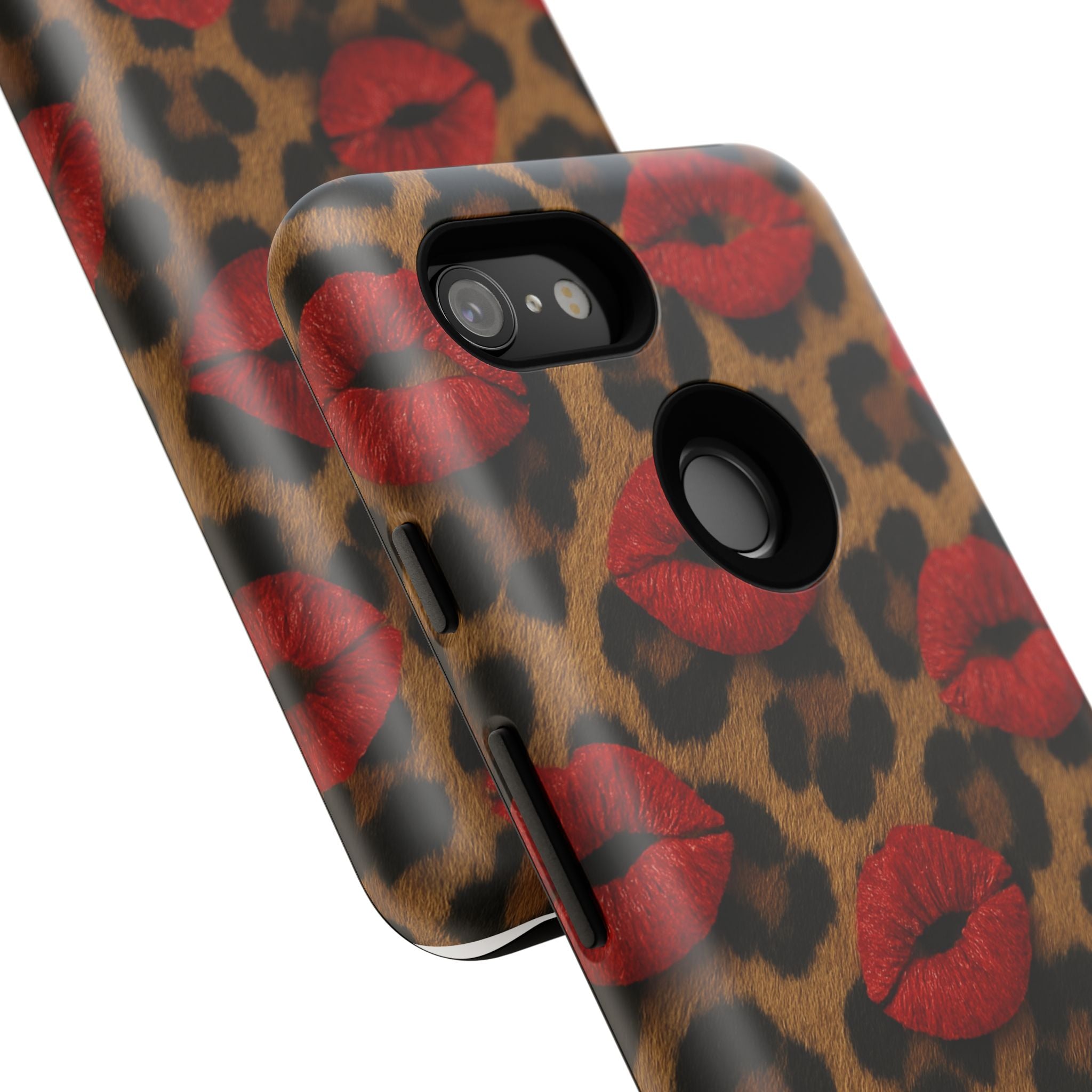 Leopard Kiss Phone Case, Trendy Tough Cases for iPhone, Fashionable Phone Accessory, Stylish Gift for Her, Birthday Present