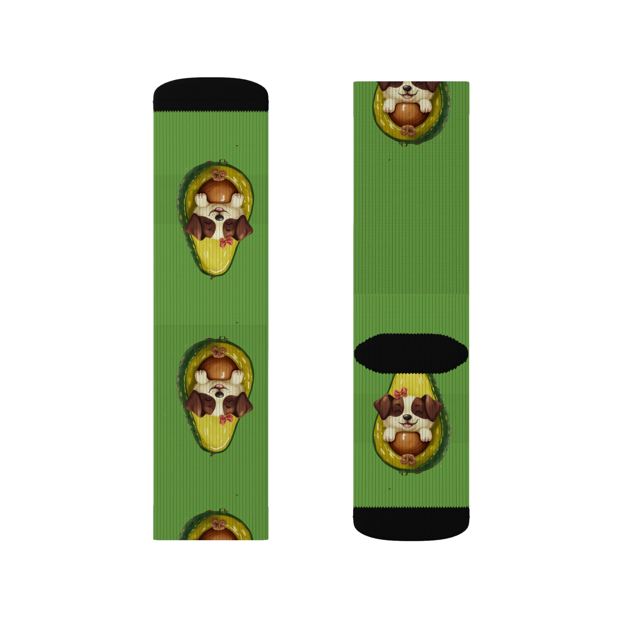 Avocado Dog Sublimation Socks | Fun Gift for  Quirky Fashion Statement, Comfy Home Wear, Unique Birthday Present, Trendy Socks, Bedtime, PJ's
