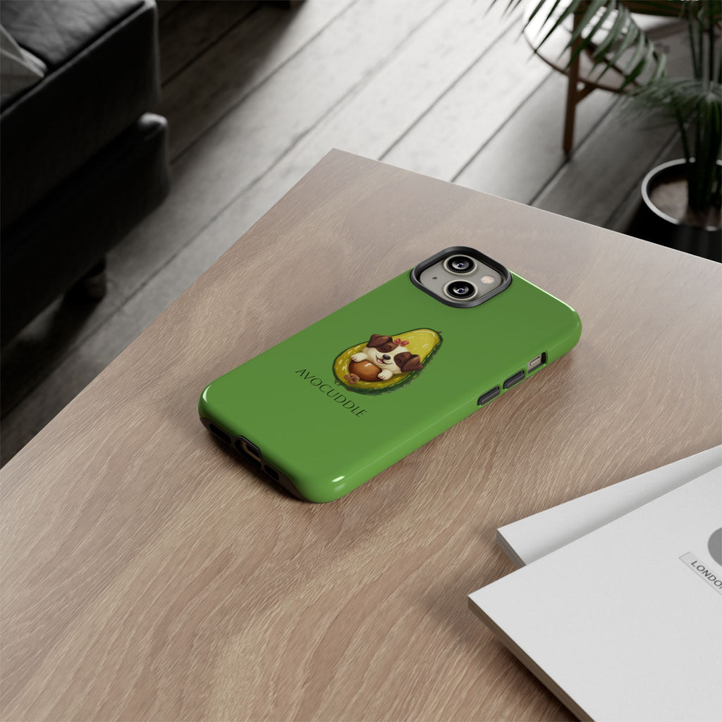 Cute Avocado Dog Phone Case - Pet Lover Gift, Animal Phone Cover, Quirky Accessory, Dog Mom Present, Custom Phone Case